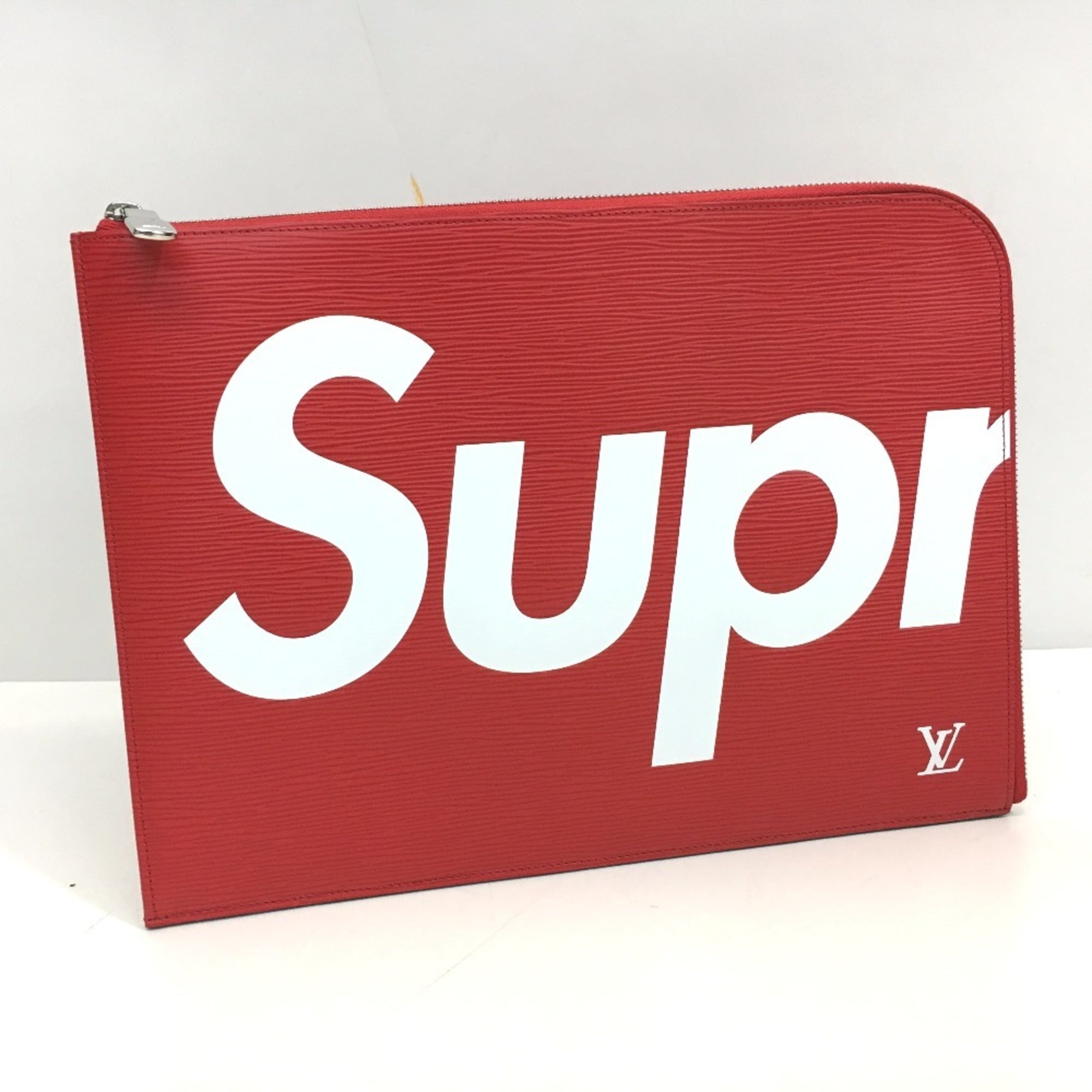 LOUIS VUITTON M67722 Louis Vuitton x Supreme Epi Pochette Jour GM PO.JOUR SP EPI POCHETTE Clutch Bag in Leather, Red, for Men and Women