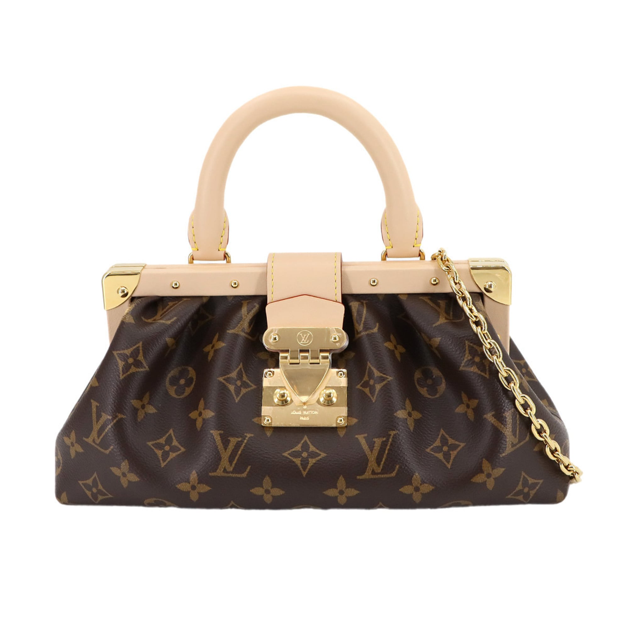 Louis Vuitton Monogram Clutch 2-way Hand Chain Shoulder Bag Brown M46544 RFID