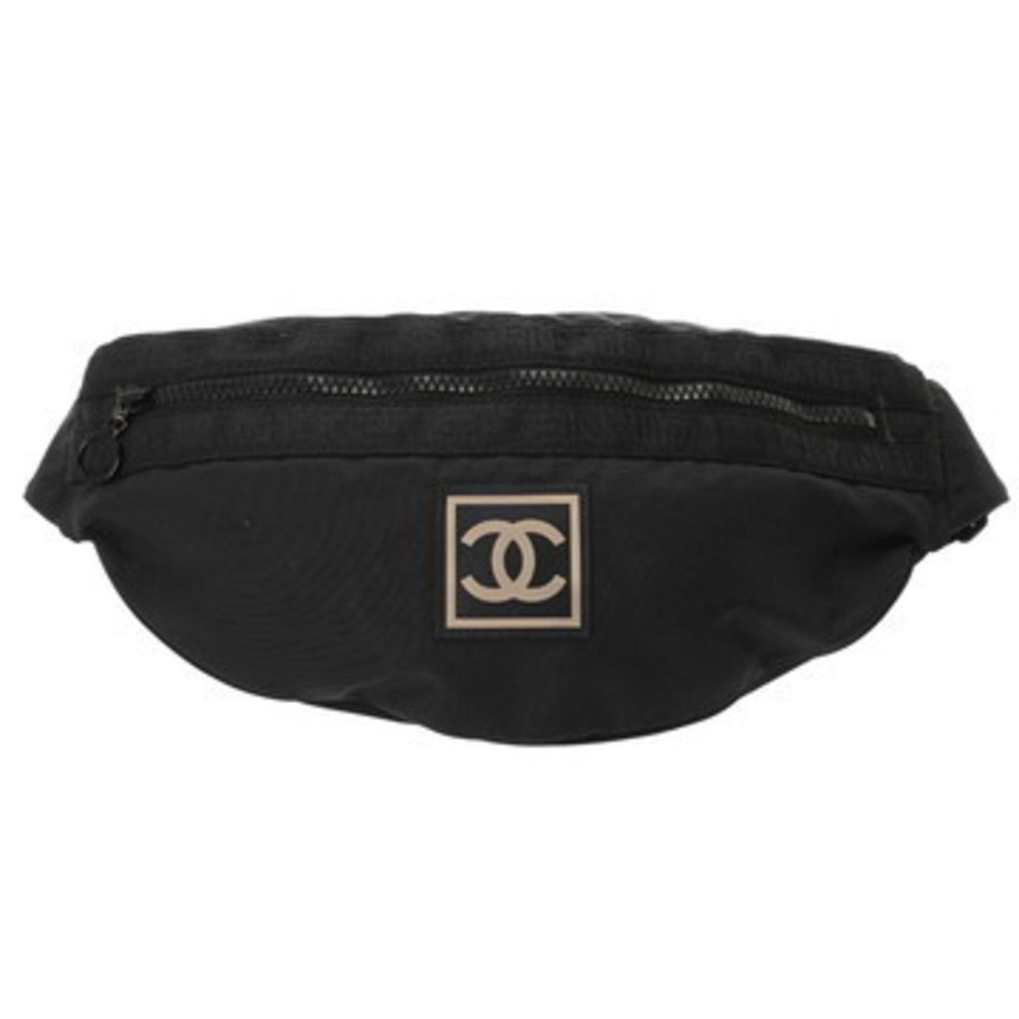 CHANEL Chanel Sport Line Coco Mark Black Women’s Nylon Waist Bag