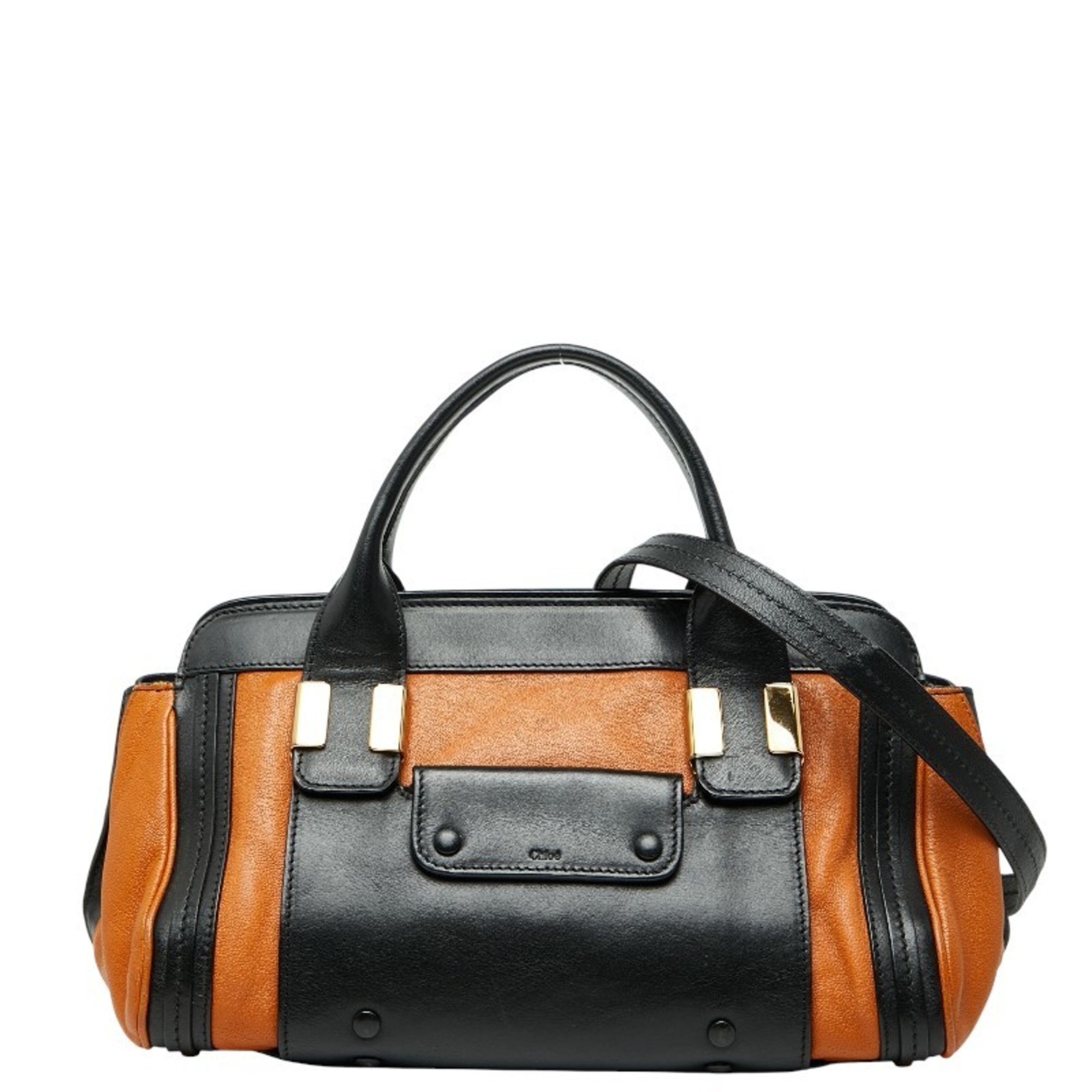 ChloÃ© Chloe ALICE shoulder bag, handbag, and tote bag in brown black leather. Women’s.