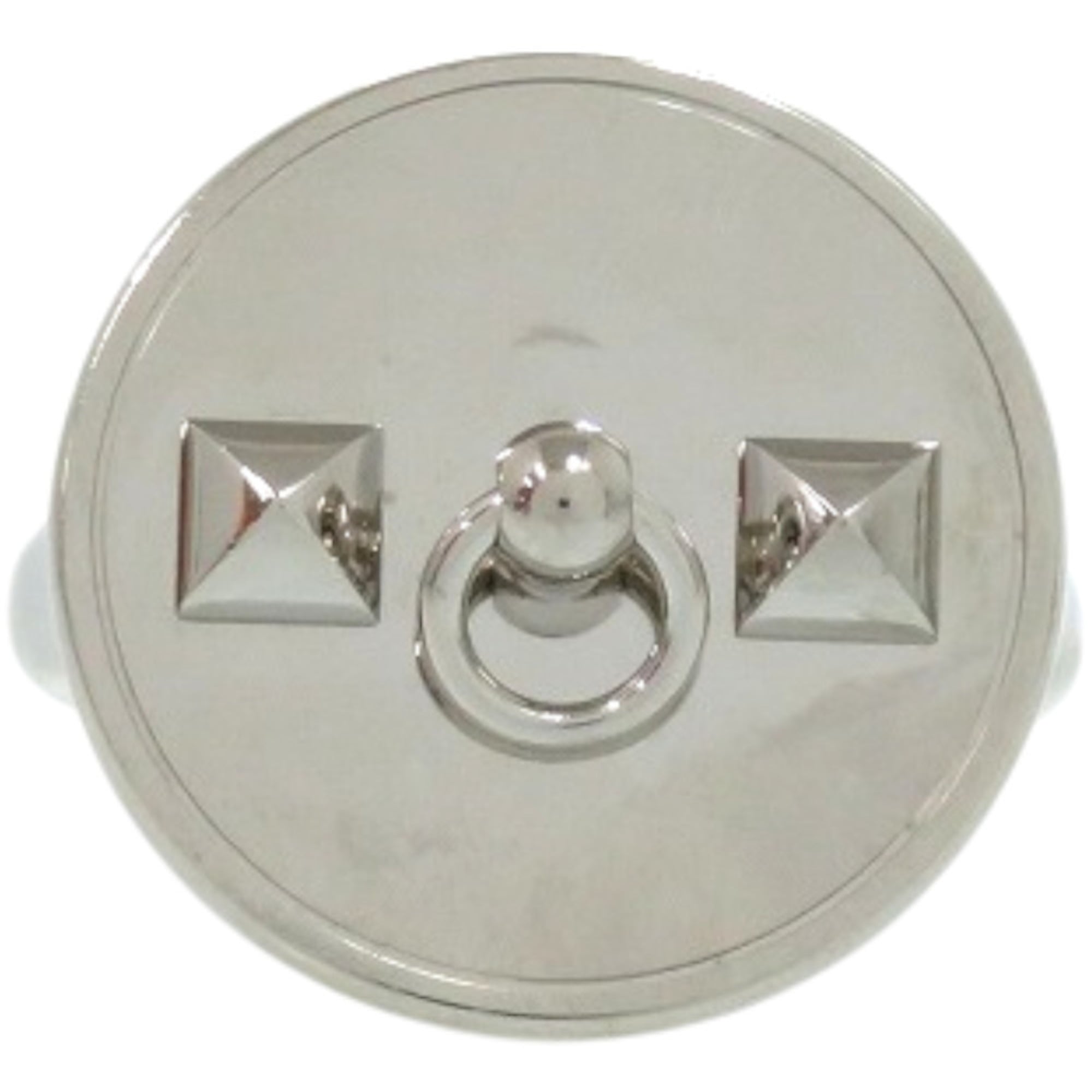 Hermes Collier de Chien Metal Silver Scarf Ring 0076 HERMES