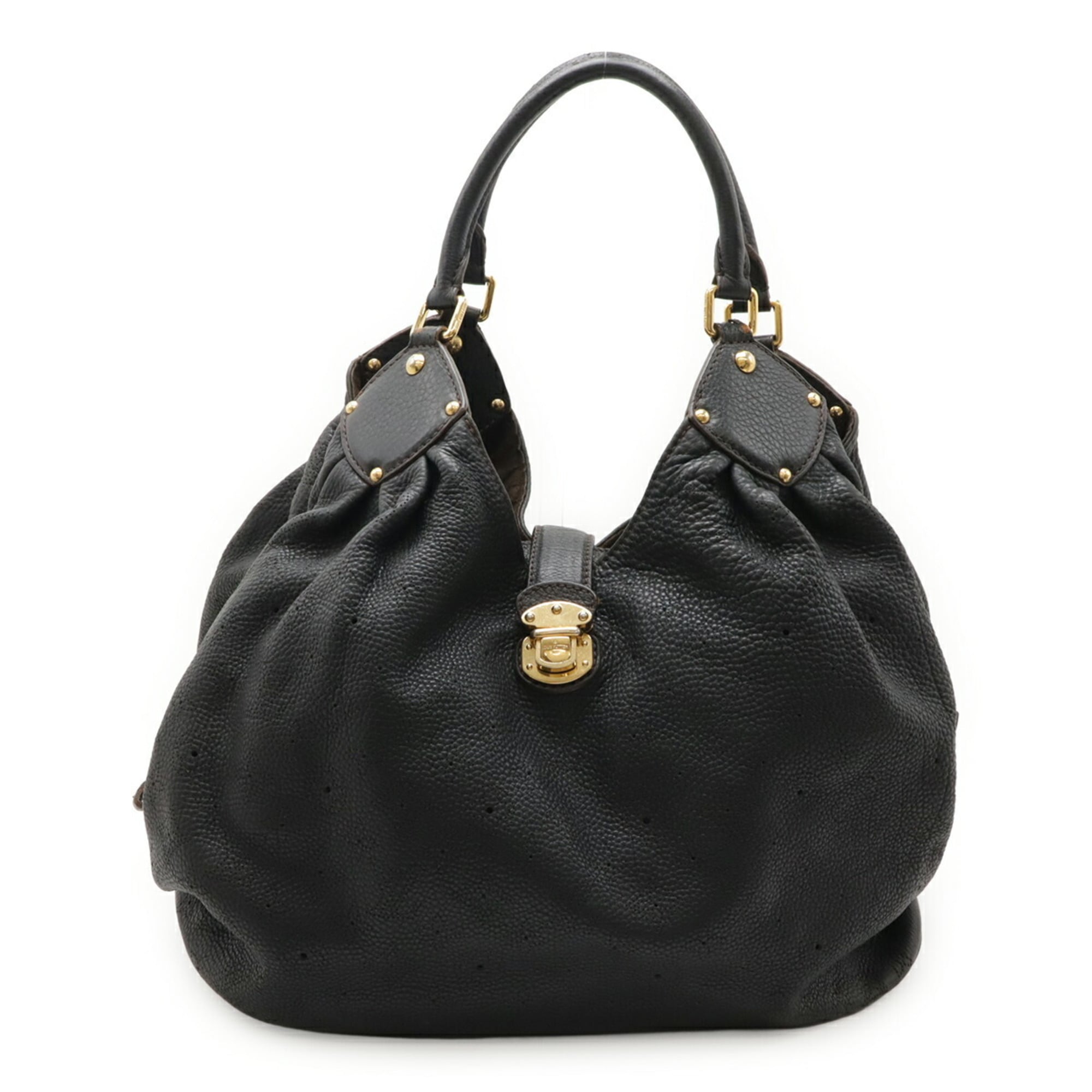 LOUIS VUITTON Monogram Mahina XL Tote Bag/Shoulder Bag in Black Leather (Noir) M95547