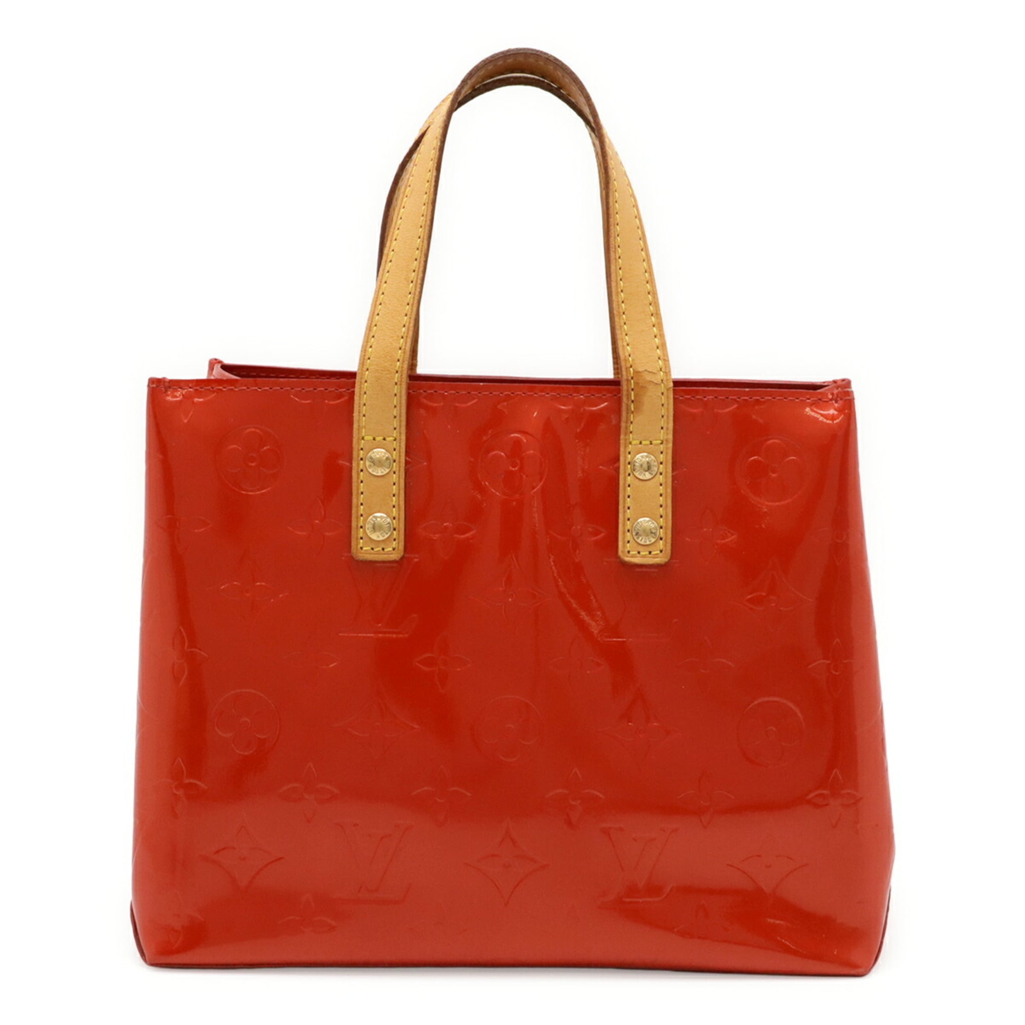 LOUIS VUITTON Monogram Vernis Reed PM Handbag/Mini Tote Bag in Rouge Red (M91088)