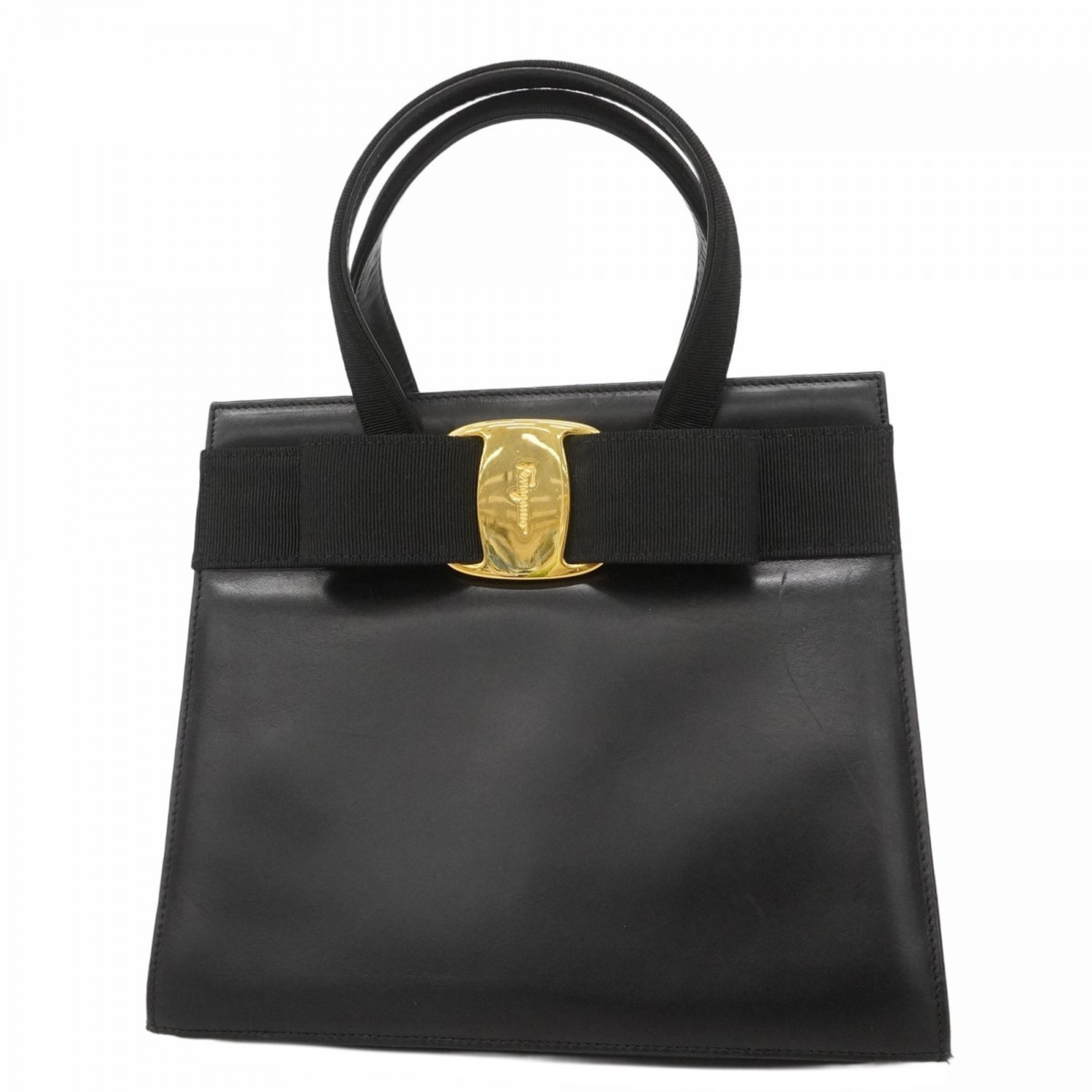 Salvatore Ferragamo Vara Leather Handbag in Black for Women