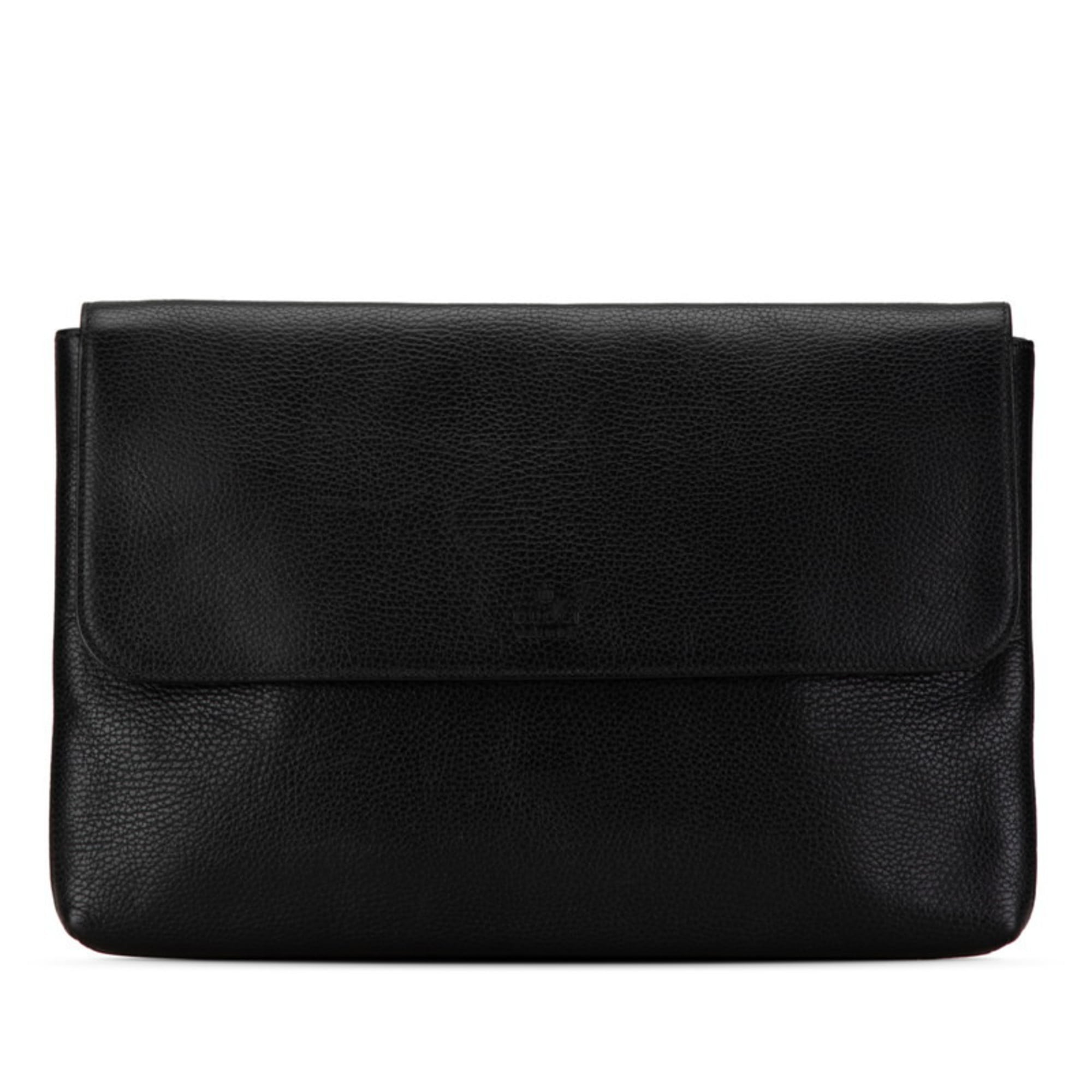 Gucci Clutch Bag Second 387082 Black Leather Women’s GUCCI