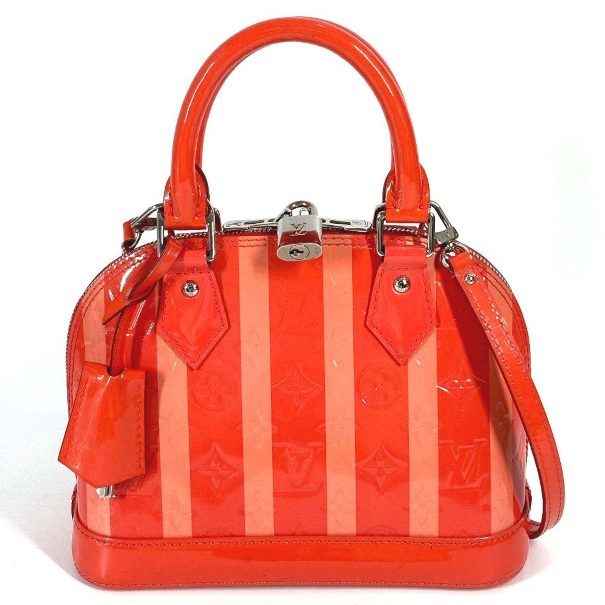 LOUIS VUITTON M90968 Monogram Vernis Rayeur Alma BB Bag, 2-Way Shoulder Bag/Handbag, Vernis, Women’s, Poppy Petal Pink