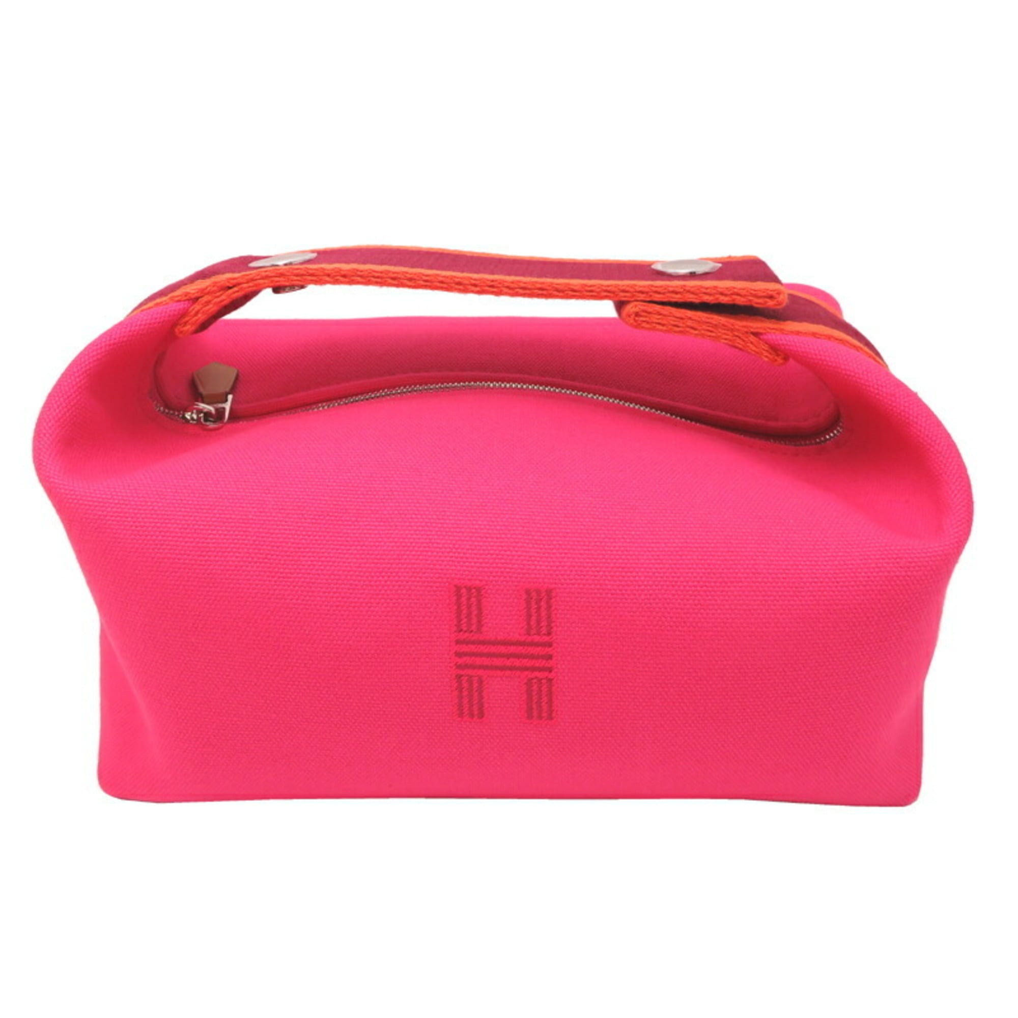 Hermes Brit A Black PM Women’s Canvas Hibiscus Handbag