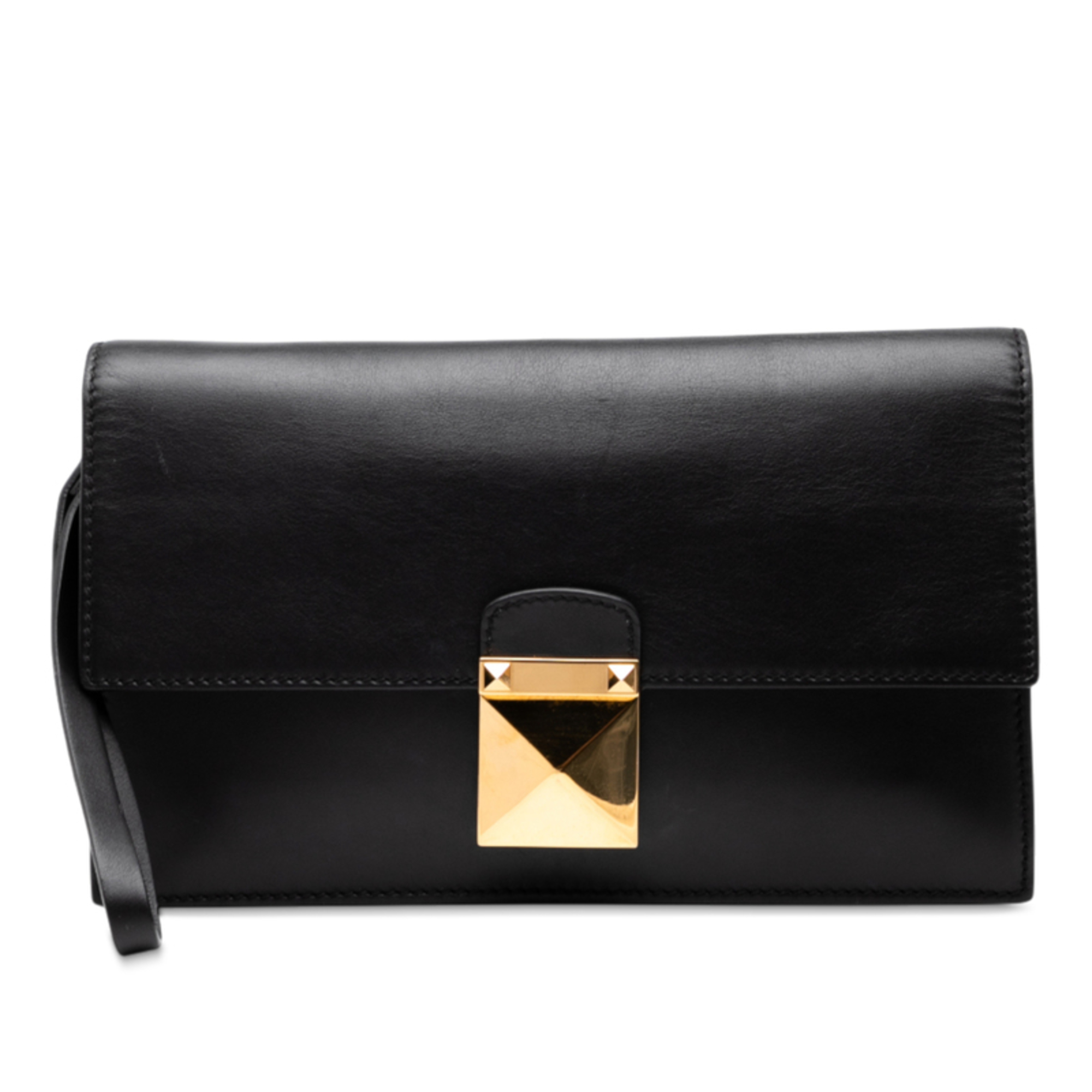 Valentino Rockstud Clutch Bag in Black Leather for Women.