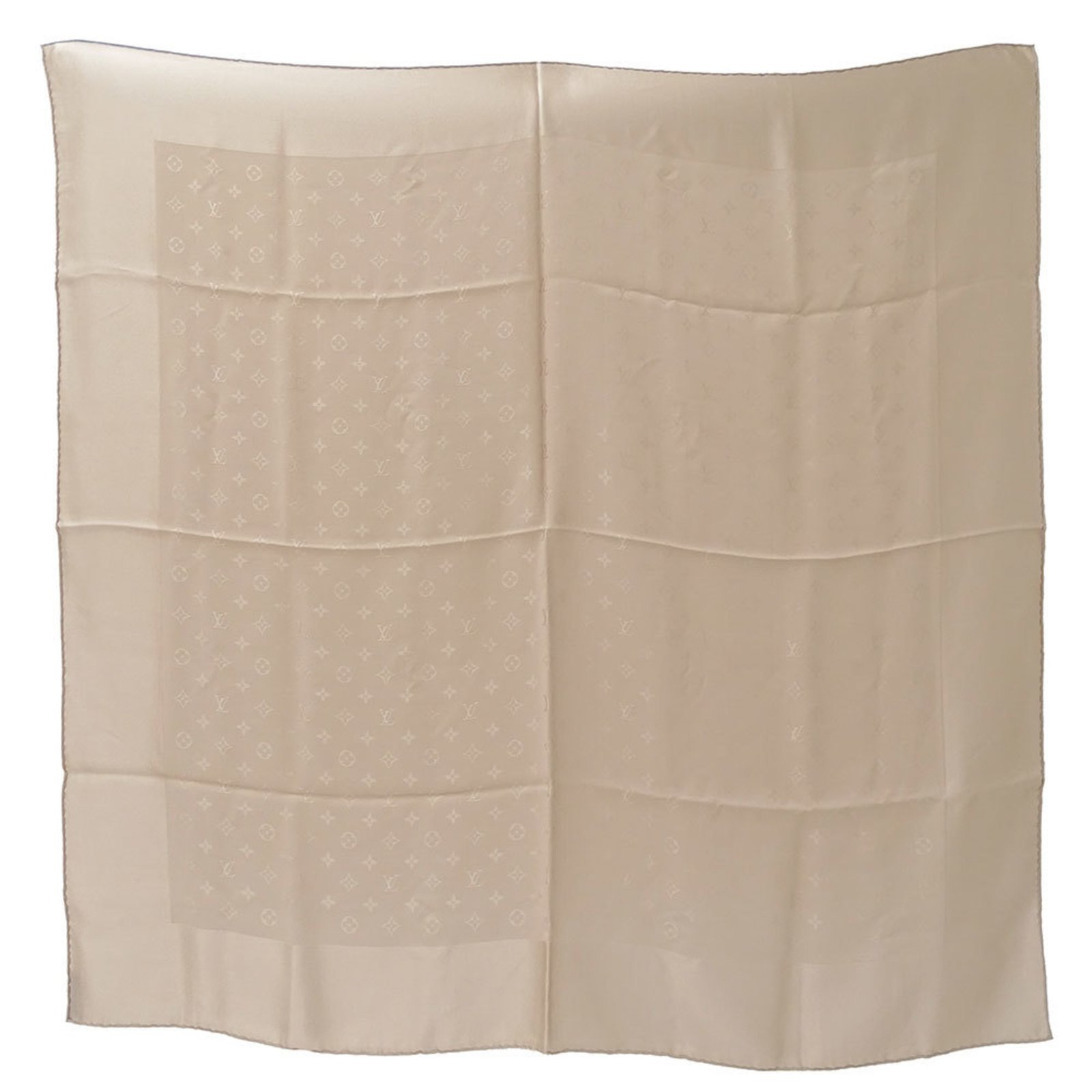 Louis Vuitton Monogram Silk CarrÃ© Monaco Scarf, Beige, M71146, Large, See-Through, for Women