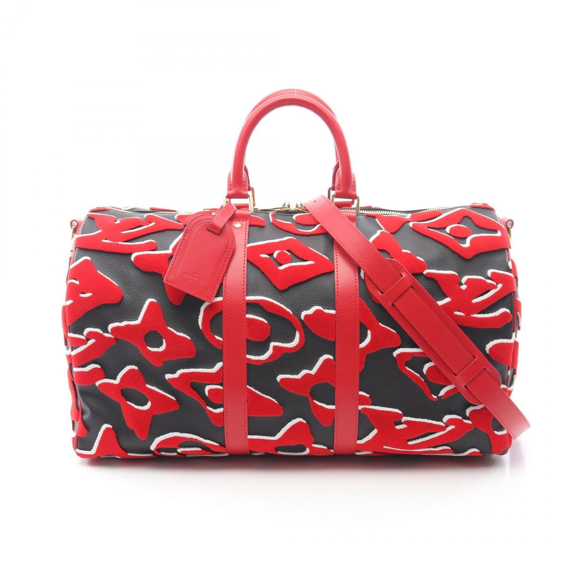 Louis Vuitton LV x UF Keepall Bandouliere 45 Boston Bag, Coated Canvas and Leather, Men’s Women’s, Black Red, M45546