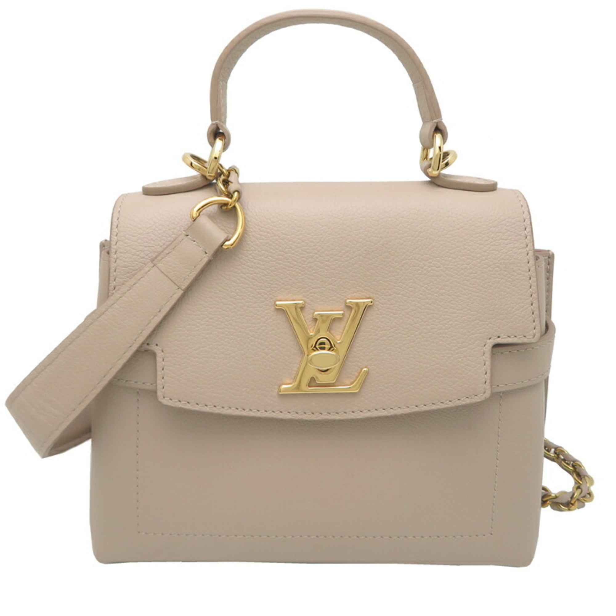 Louis Vuitton Lockme Ever Mini Women’s Handbag M21052 in Grained Calfskin Leather, Greige