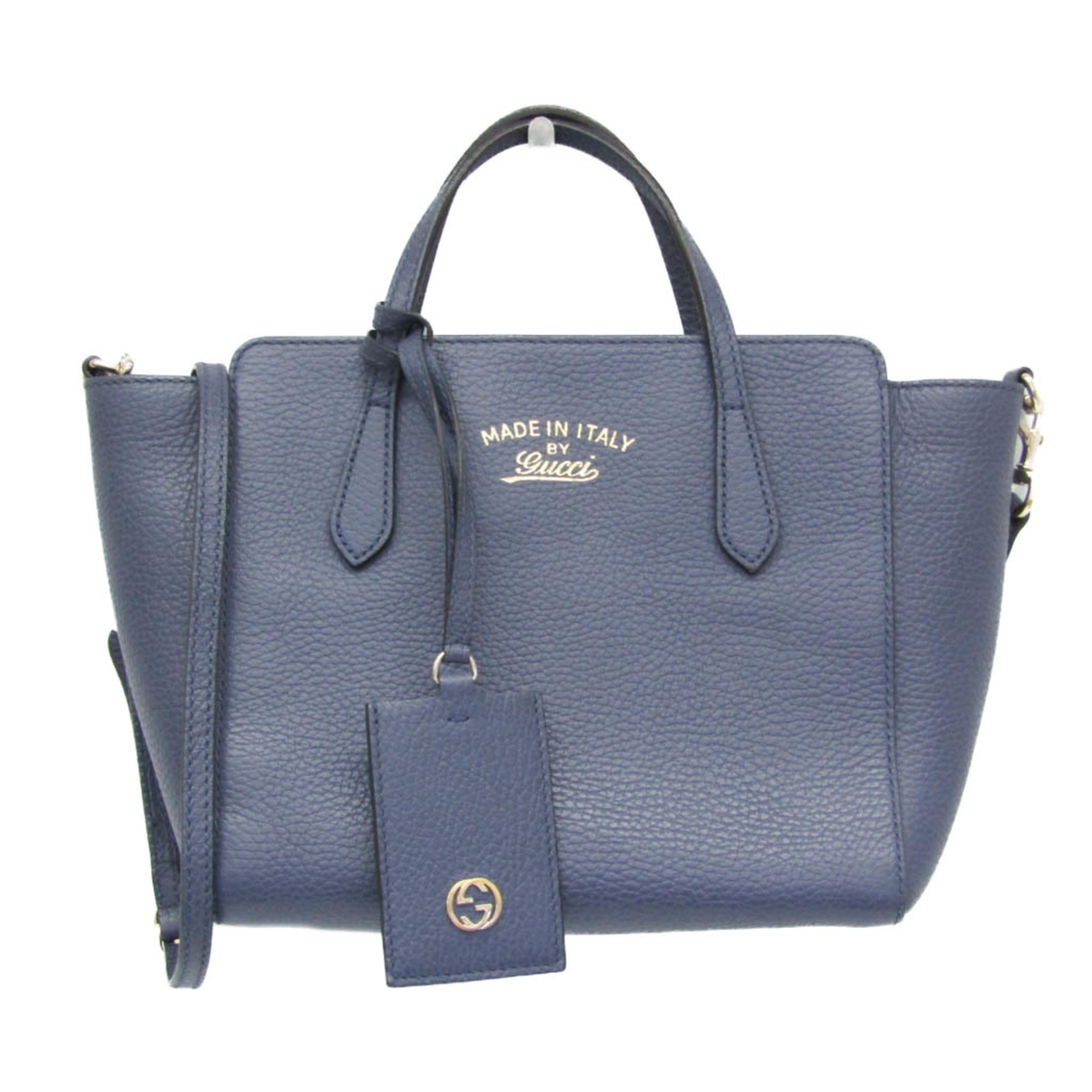 Gucci Gucci Swing 368827 Women’s Leather Handbag,Shoulder Bag Blue