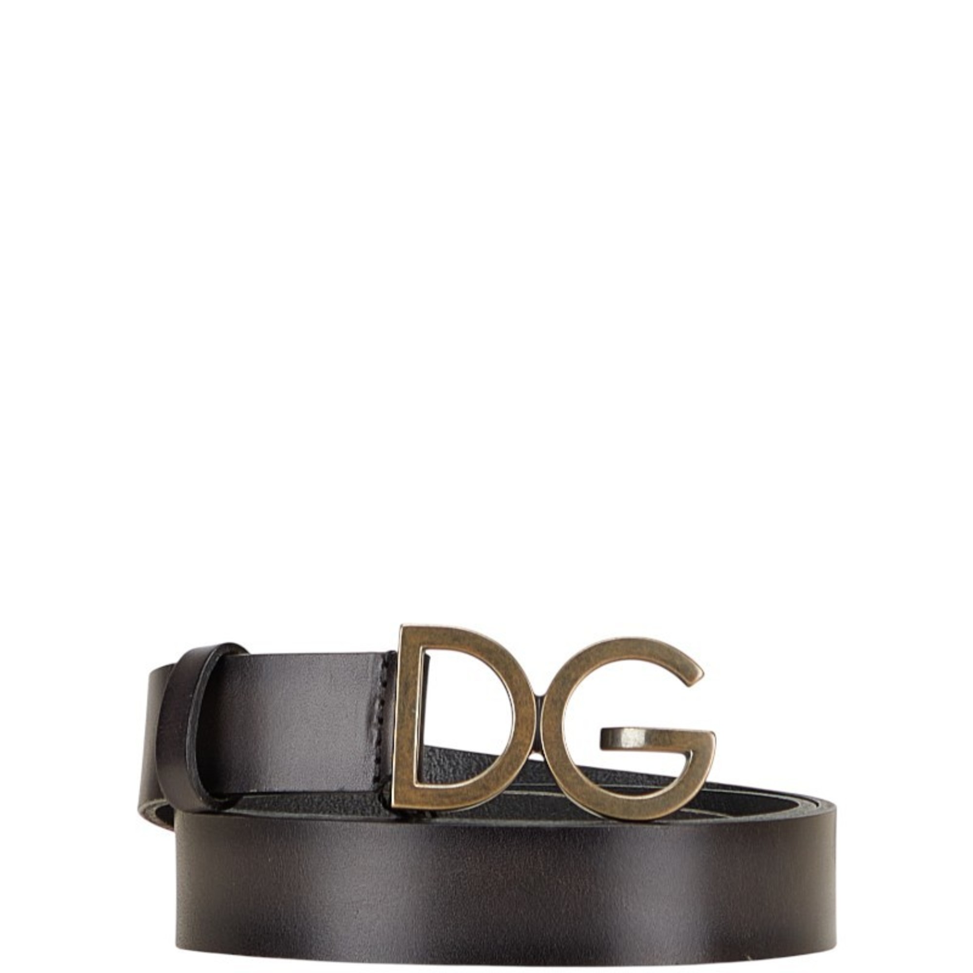 Dolce & Gabbana DG Logo Belt 95.38 BC3981 Black Leather Men’s DOLCE&GABBANA