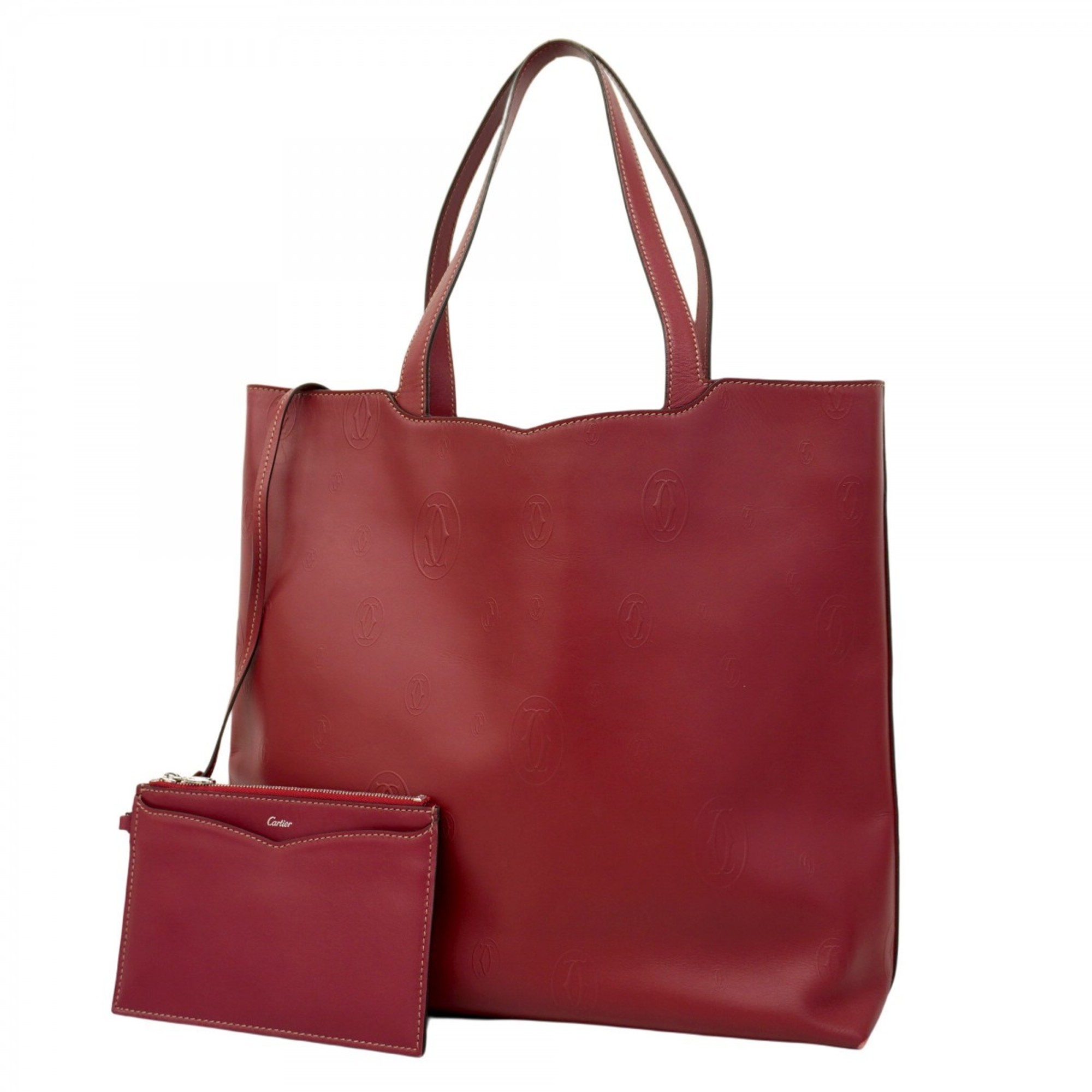 Cartier Happy Birthday Tote Bag, Bordeaux Leather, Women’s, P1957087