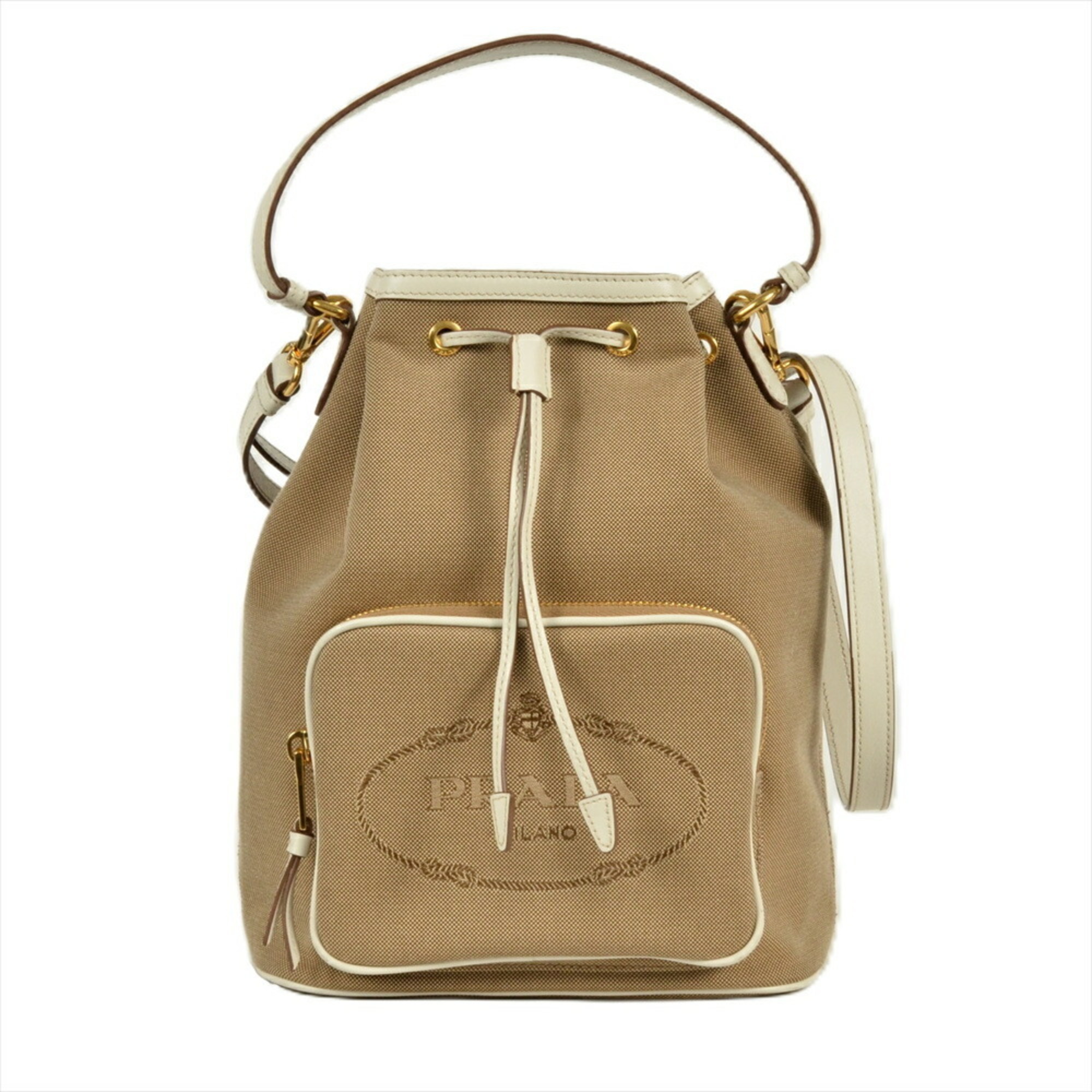 PRADA Shoulder Bag Jacquard 1BH097 Beige Outlet