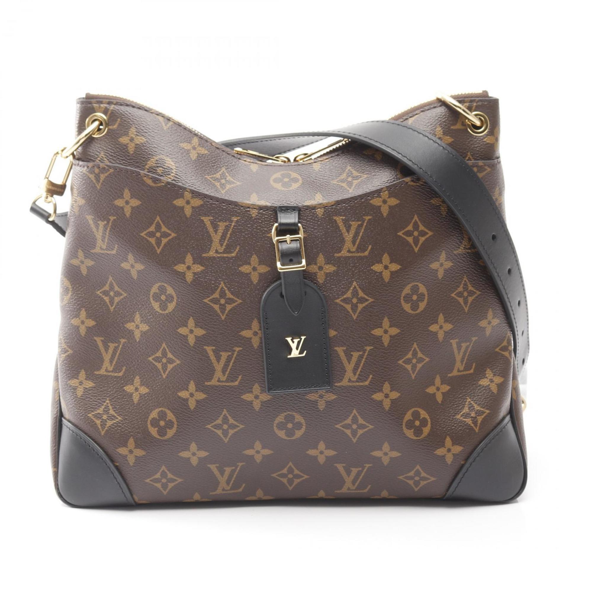 Louis Vuitton Odeon NM MM Shoulder Bag, Coated Canvas and Leather, Monogram, Women’s, Brown Black, M45352