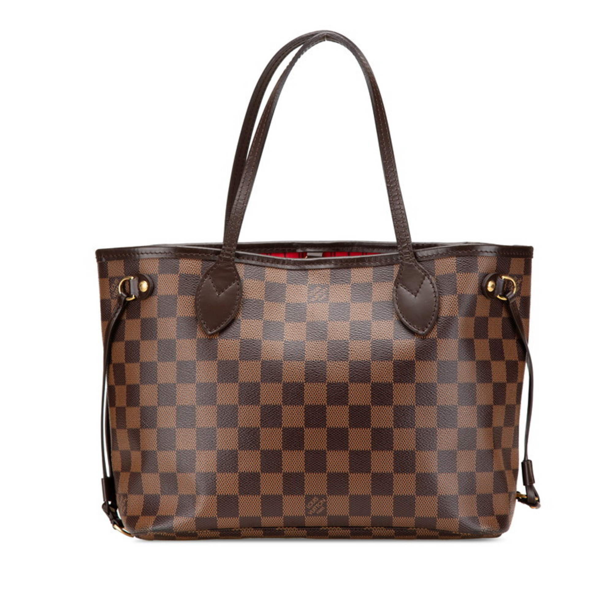 Louis Vuitton Damier Neverfull PM Tote Bag, Handbag N41359, Ebene Brown Leather, Women’s, LOUIS VUITTON
