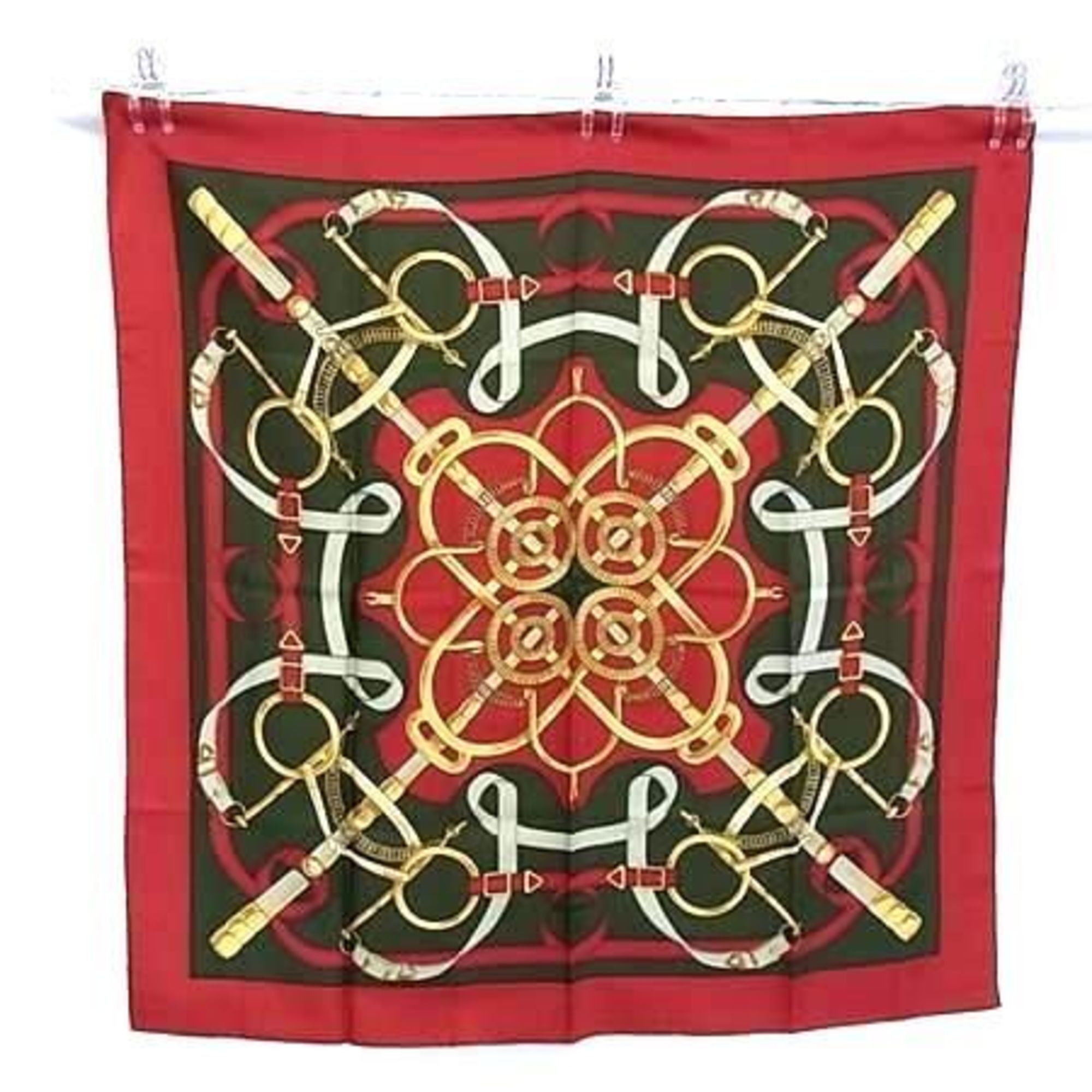 HERMES CarrÃ© 90 Eperon d’or Scarf/Muffler, Multicolor, Silk, Women’s