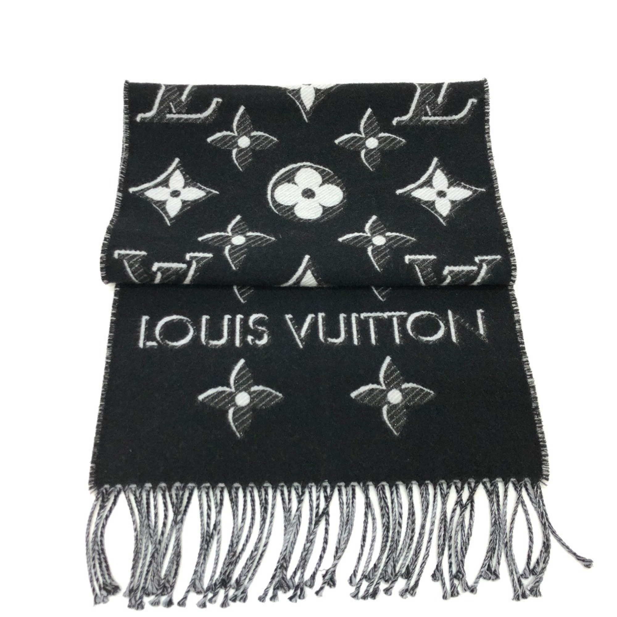 LOUIS VUITTON M78159 Echarpe LV Essential Shine Stole Scarf Wool/Silk Women’s Black