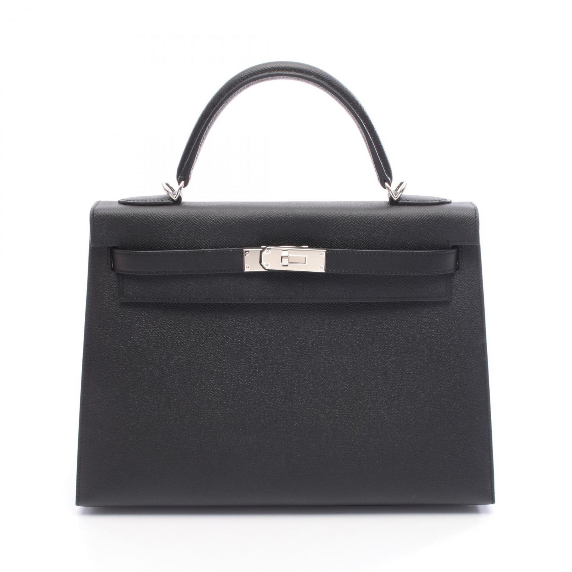 Hermes Kelly 32 handbag, Epsom leather, women’s, black