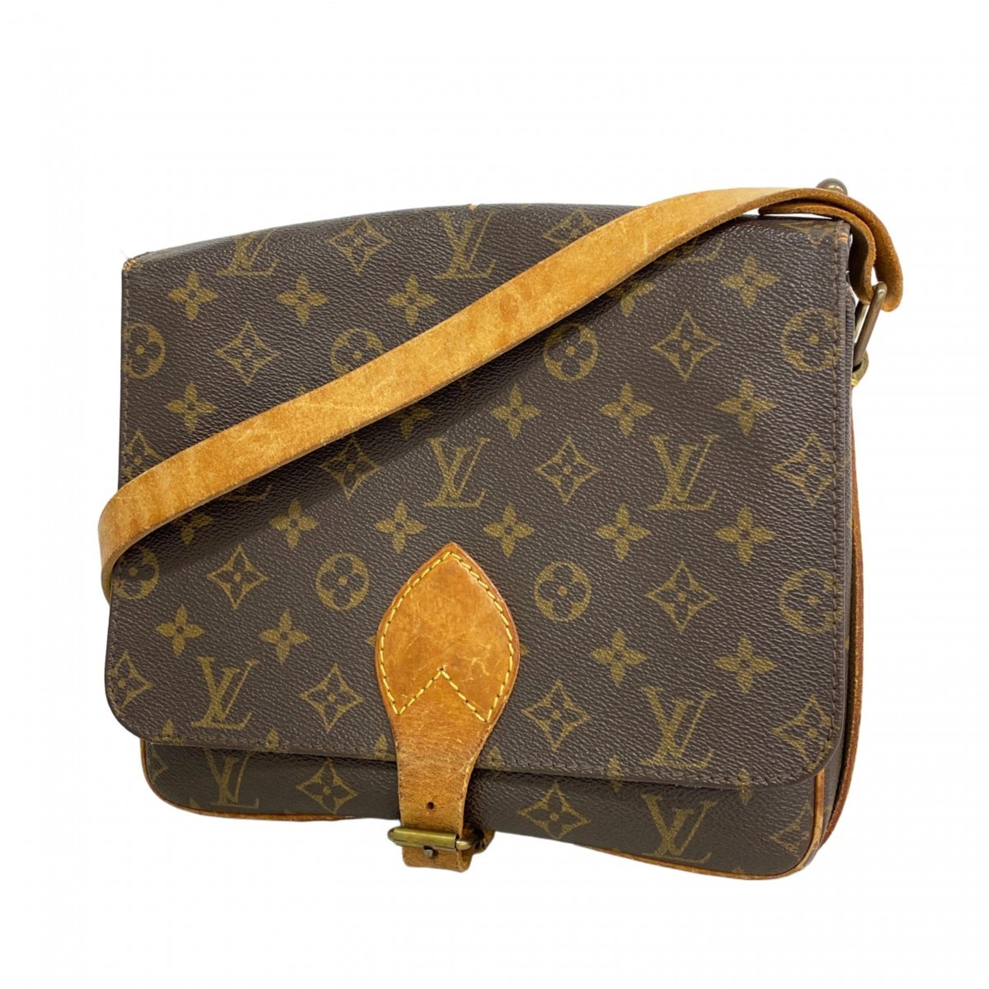 Louis Vuitton Monogram Cartouchiere GM Shoulder Bag M51252 Brown Women’s