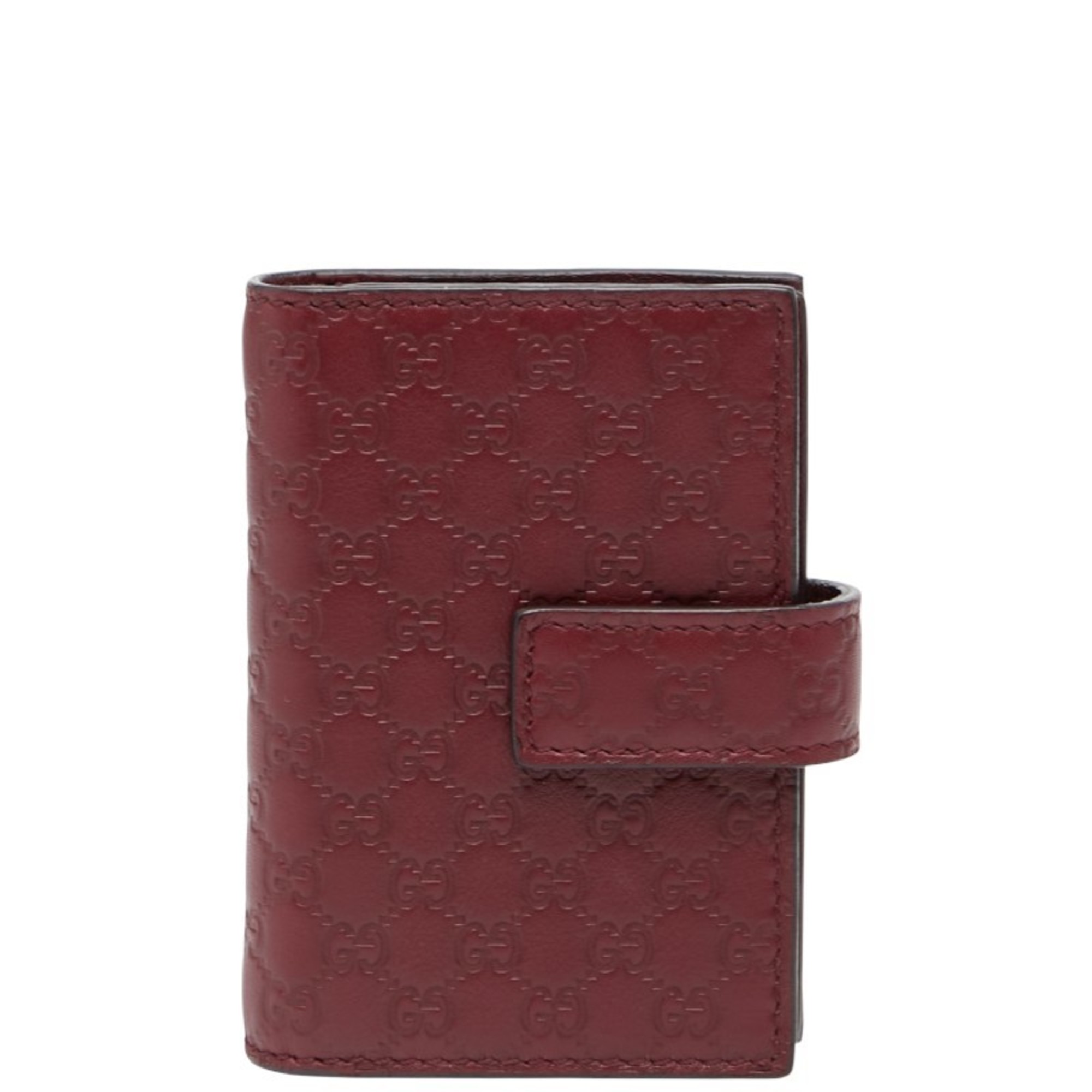 Gucci Micro Guccissima Business Card Case/Card Holder 309656 Wine Red/Bordeaux Leather Women’s GUCCI