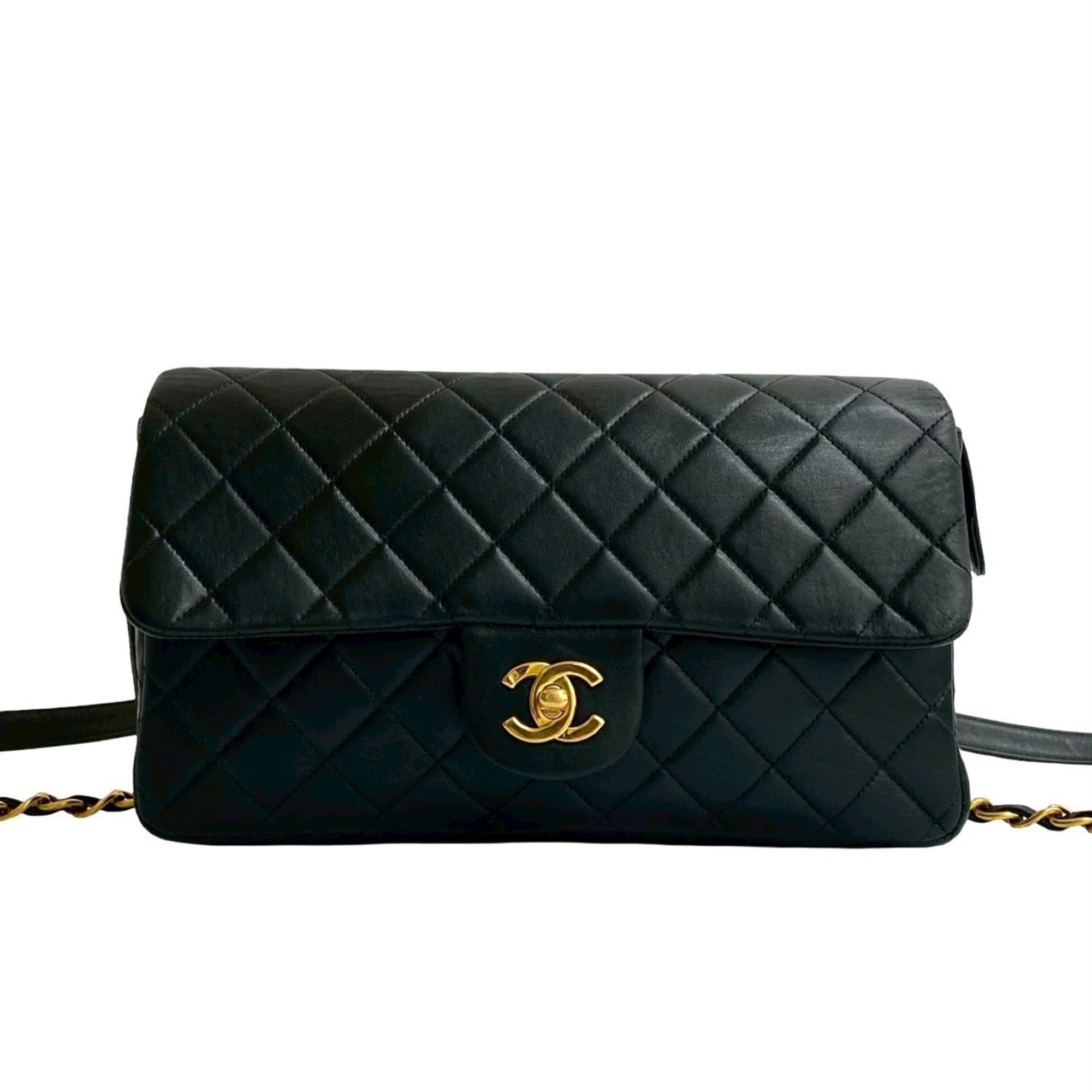 Seal No. 3 CHANEL Matelasse Coco Lambskin Leather Chain Backpack in Black 27753