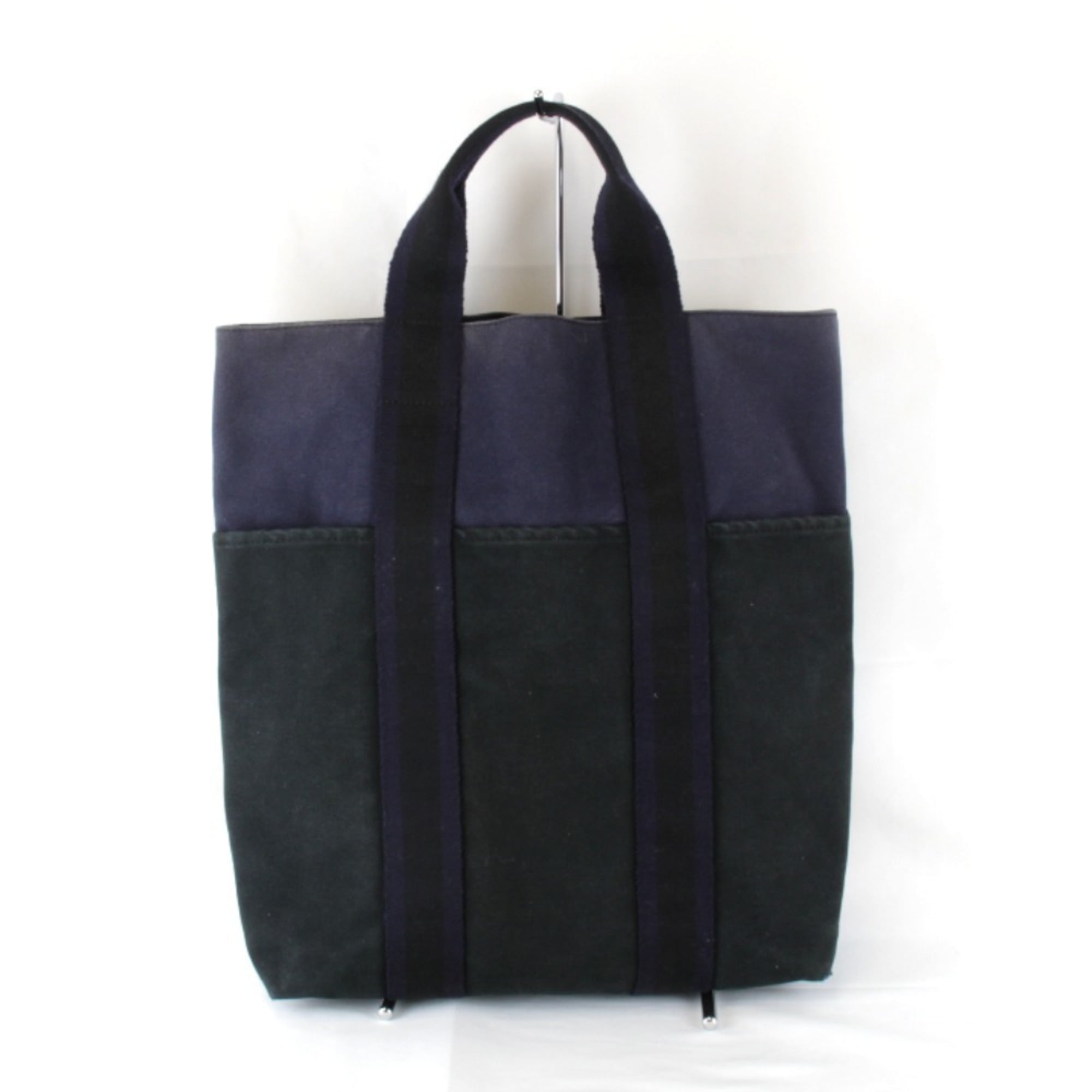 HERMES Hermes Foule To Cabas Tote Bag Canvas Navy Women’s