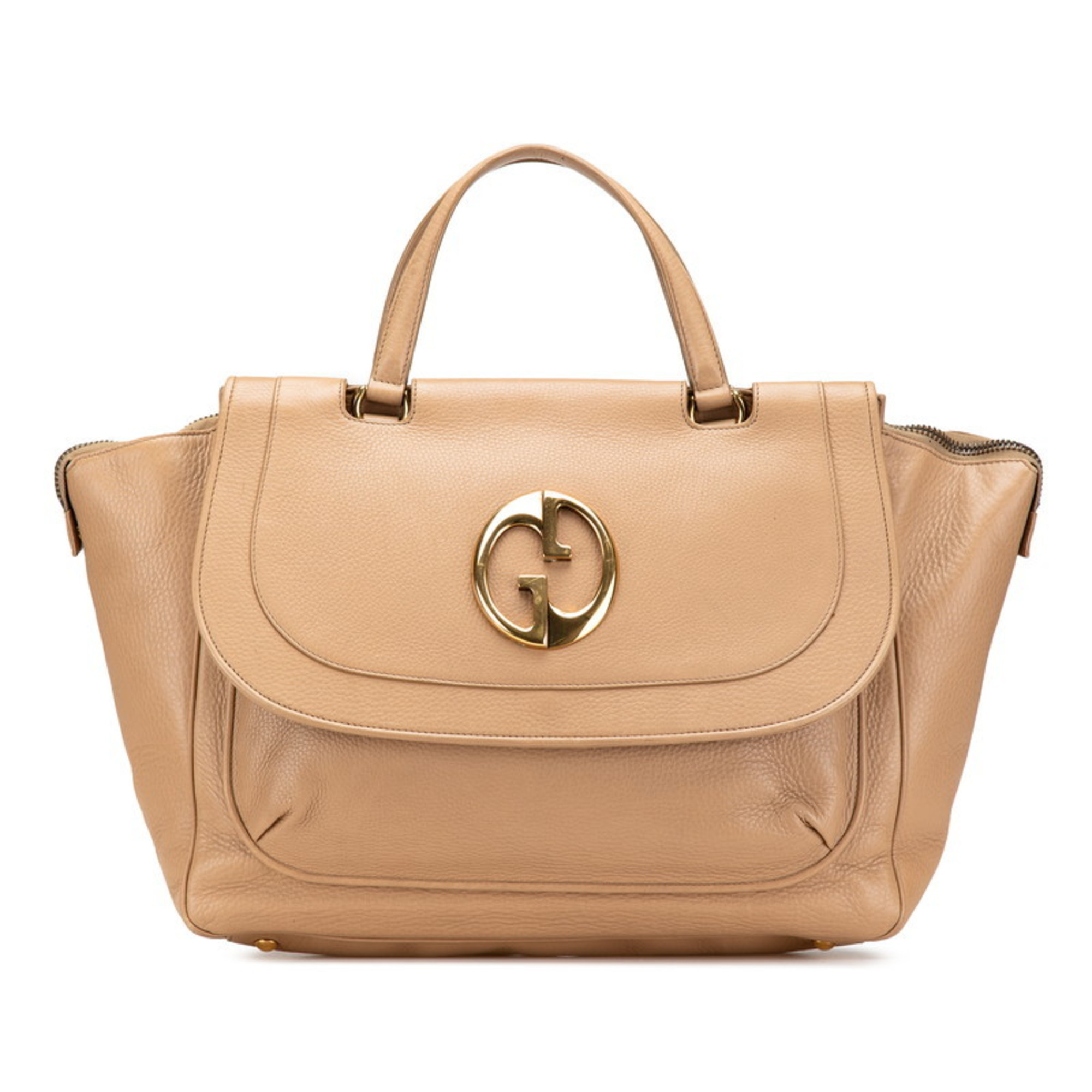 Gucci Double G Handbag Boston Bag 251813 Beige Leather Women’s GUCCI