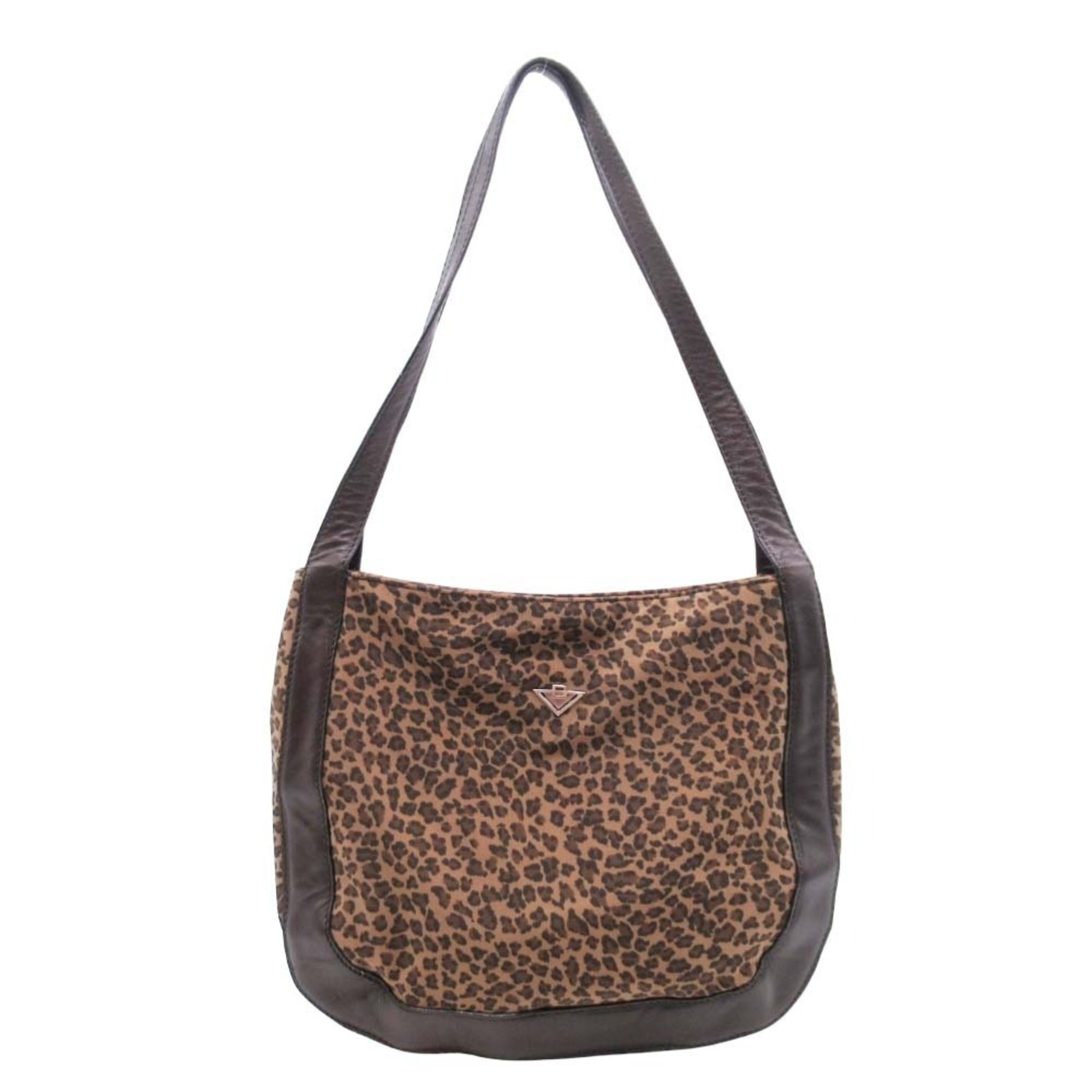 Vintage BOTTEGA VENETA leopard print tote bag, handbag, brown, for women.