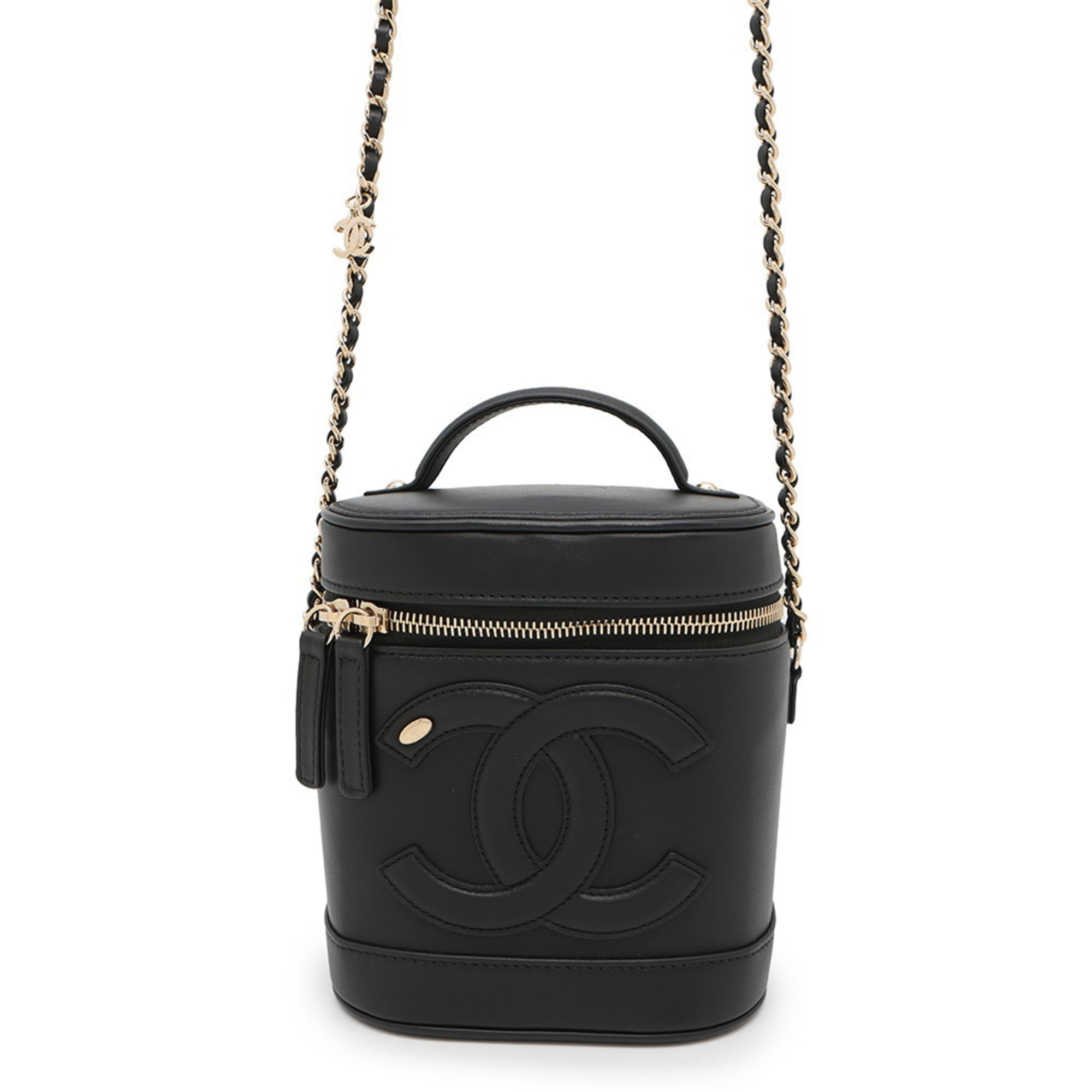 Chanel Vanity Chain Shoulder Bag with Coco Mark, Lambskin, AS0323, Black