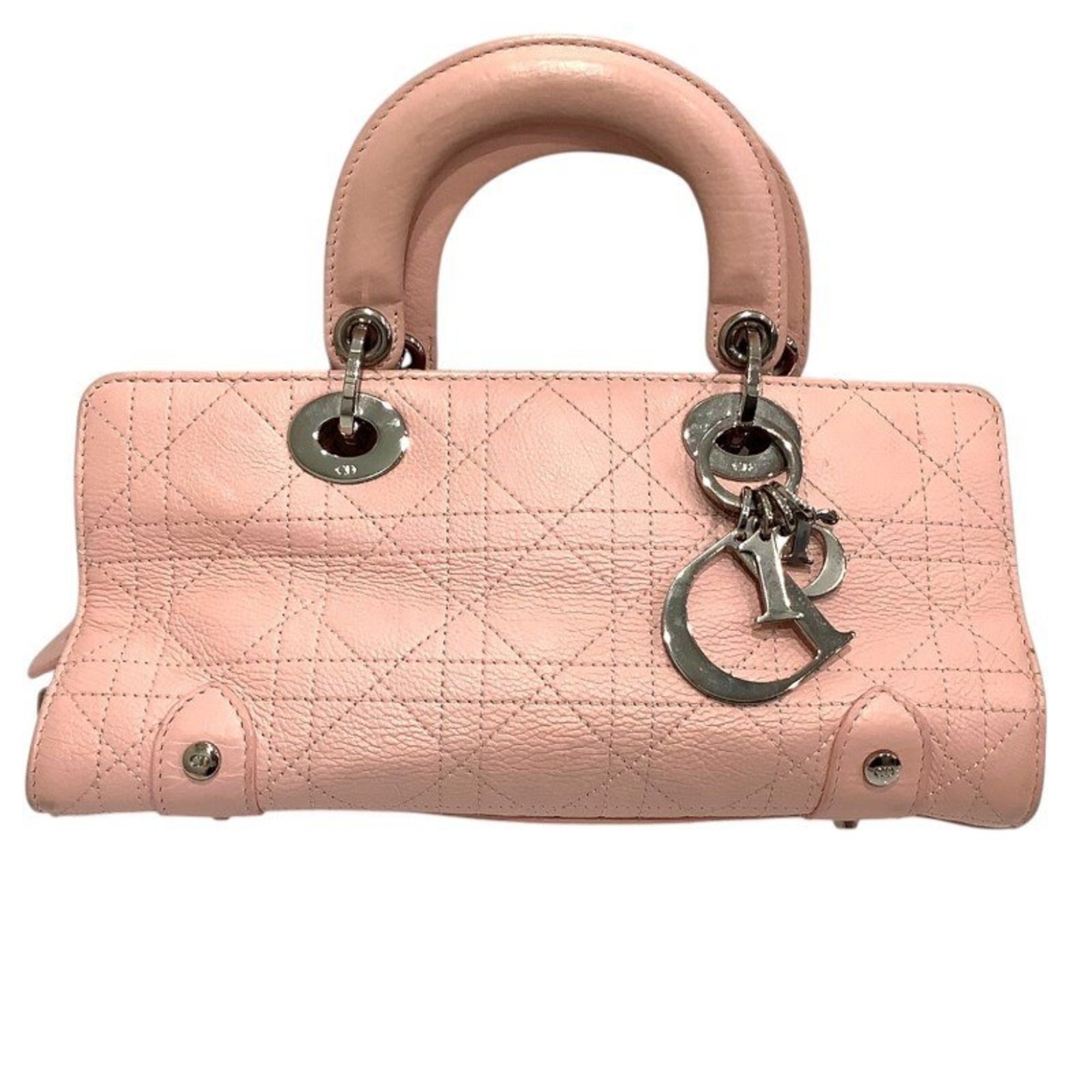 Christian Dior Lady Cannage Handbag in Pink Leather with Padlock JA-24387