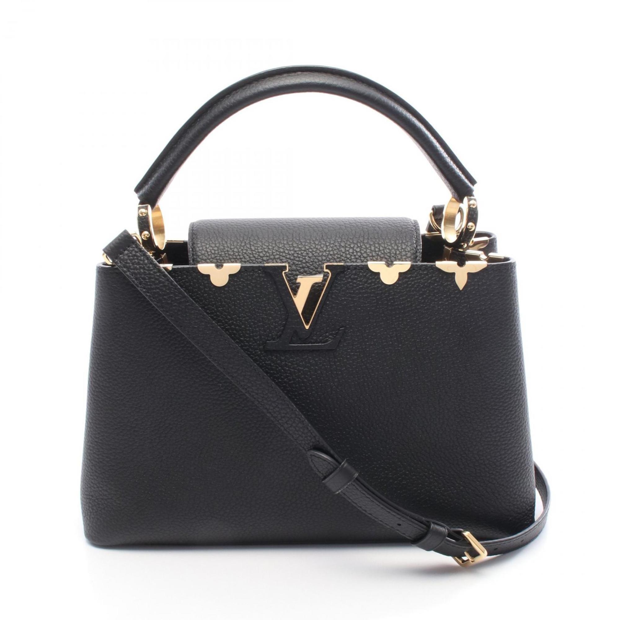 Louis Vuitton Capucines PM Parnassaire Line Noir Handbag, Taurillon Leather, Women’s, Black, M54663