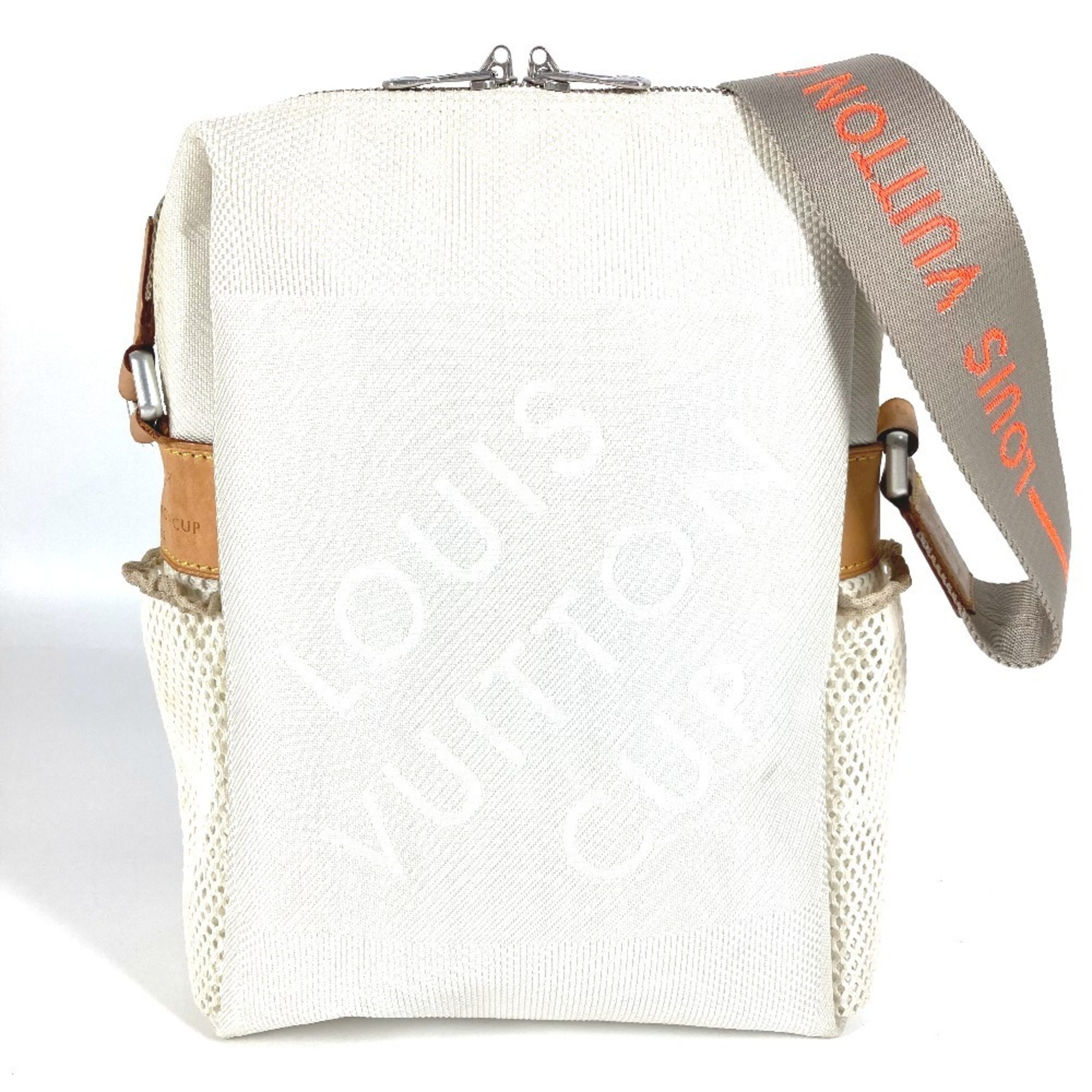 LOUIS VUITTON M80637 Damier Geant Louis Vuitton Cup LVCUP Weatherly Bag Crossbody Pochette Shoulder Canvas Men’s White