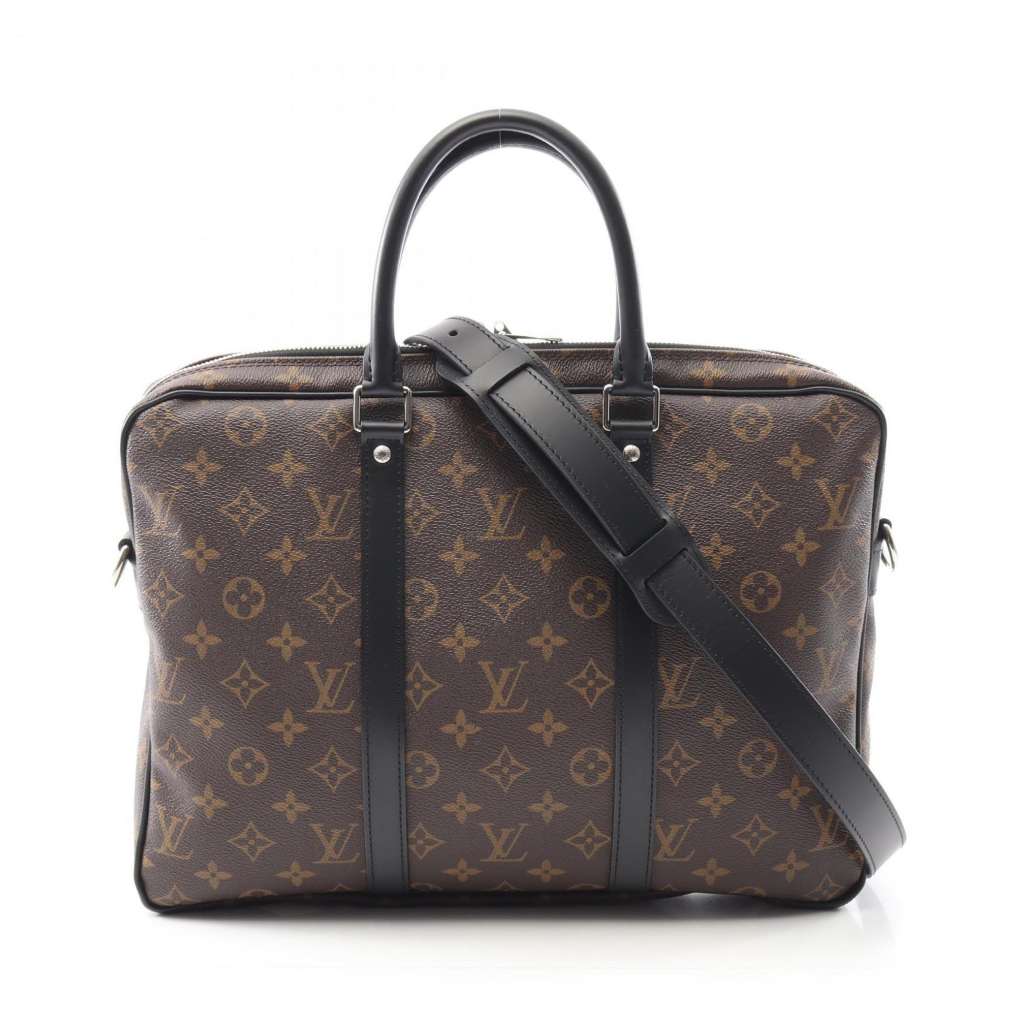 Louis Vuitton PDV PM Briefcase, Coated Canvas and Leather, Monogram Macassar, Men’s, Brown Black, M52005