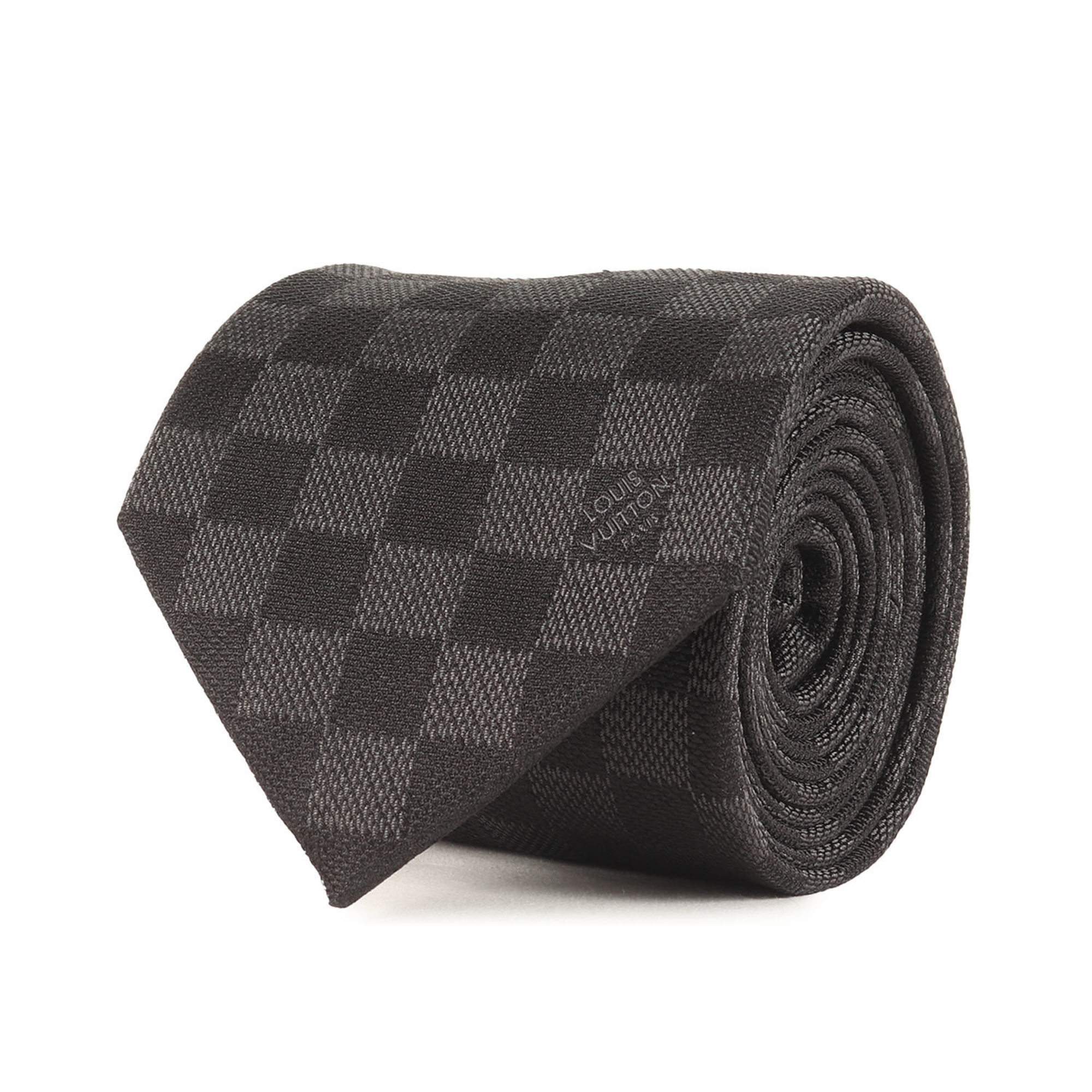 LOUIS VUITTON Damier Classic Silk Tie (M78752) Black (Noir) Men’s
