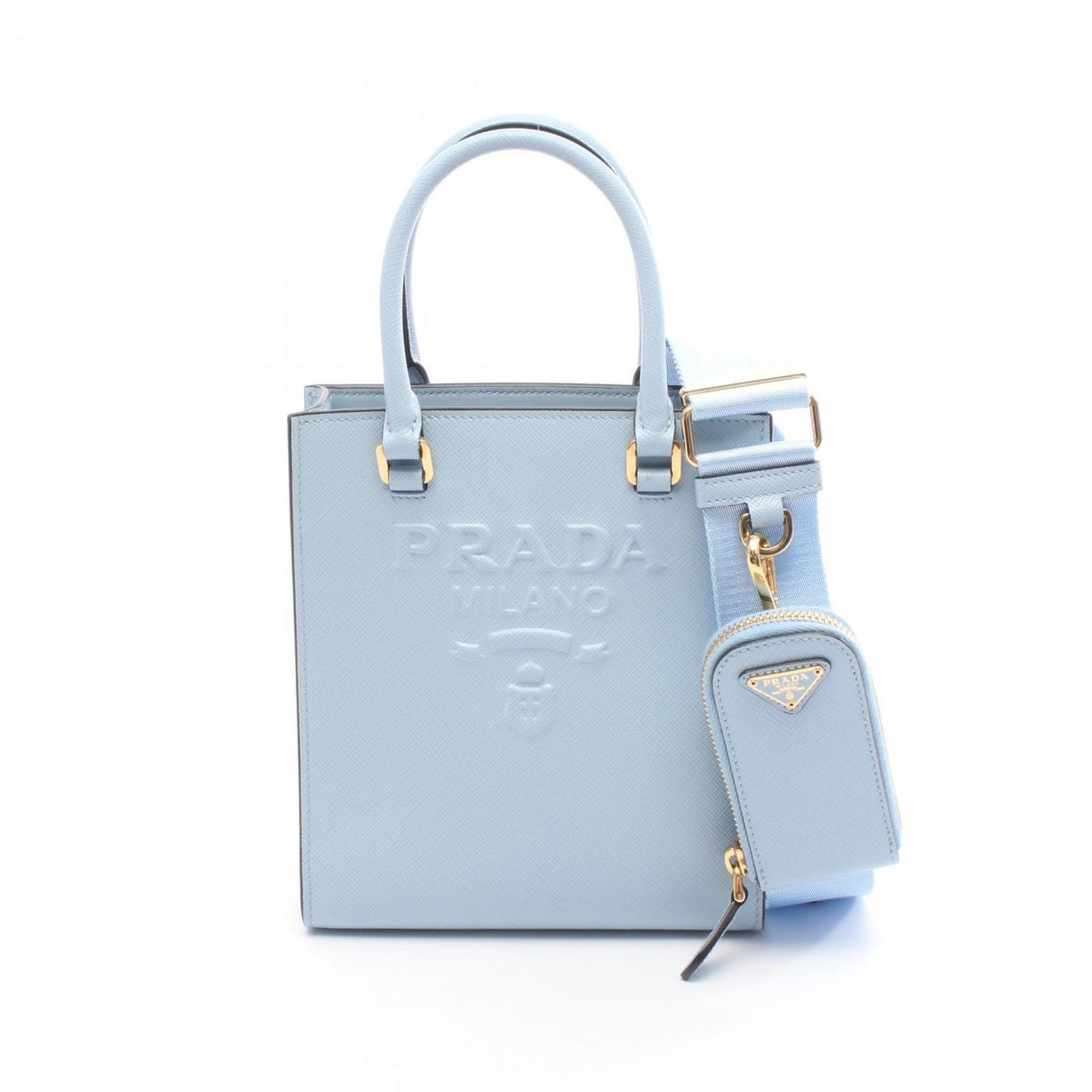 Prada PRADA handbag, leather, women’s, blue, 1BA333