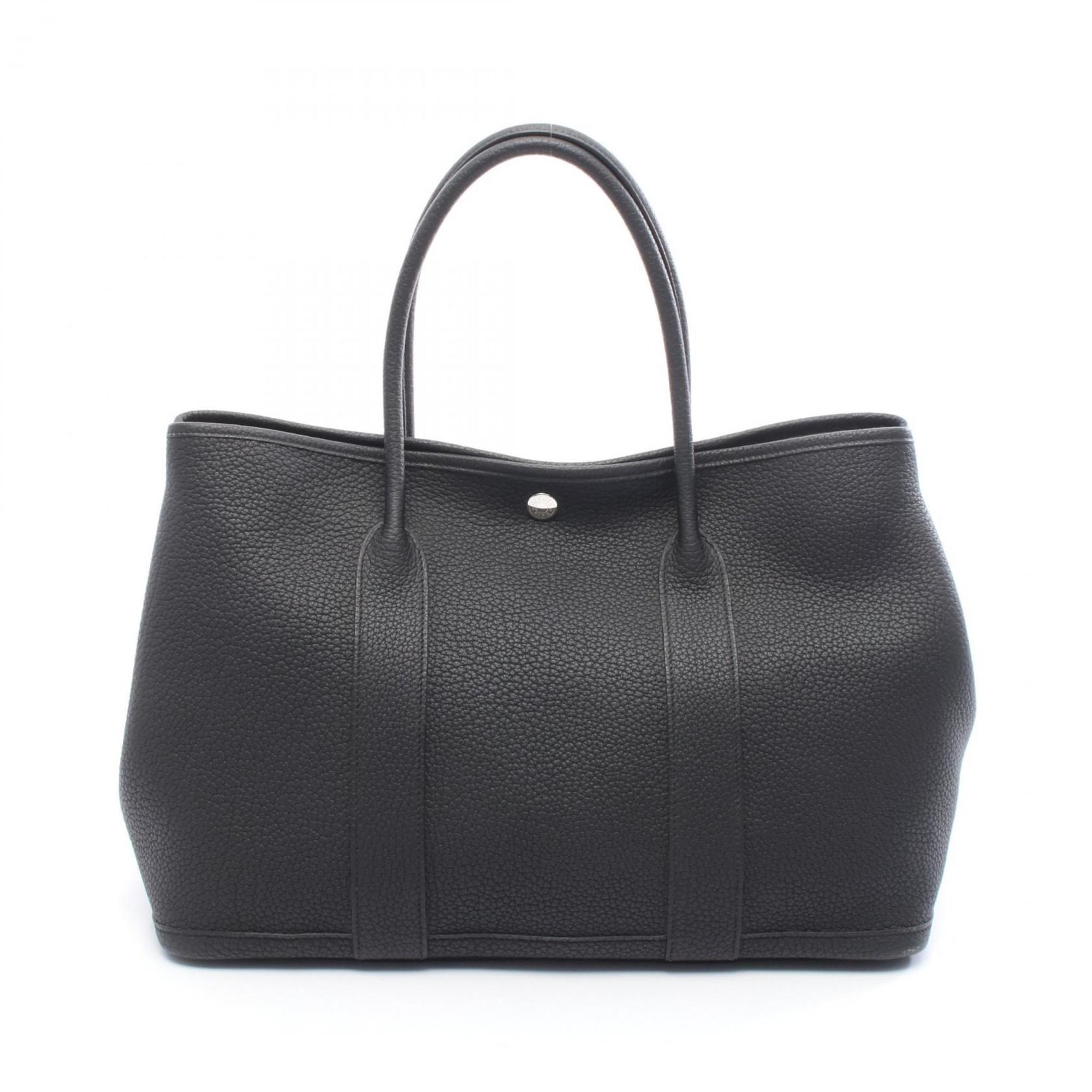 Hermes HermÃ¨s Garden Party PM Tote Bag in Negonda Leather, Black