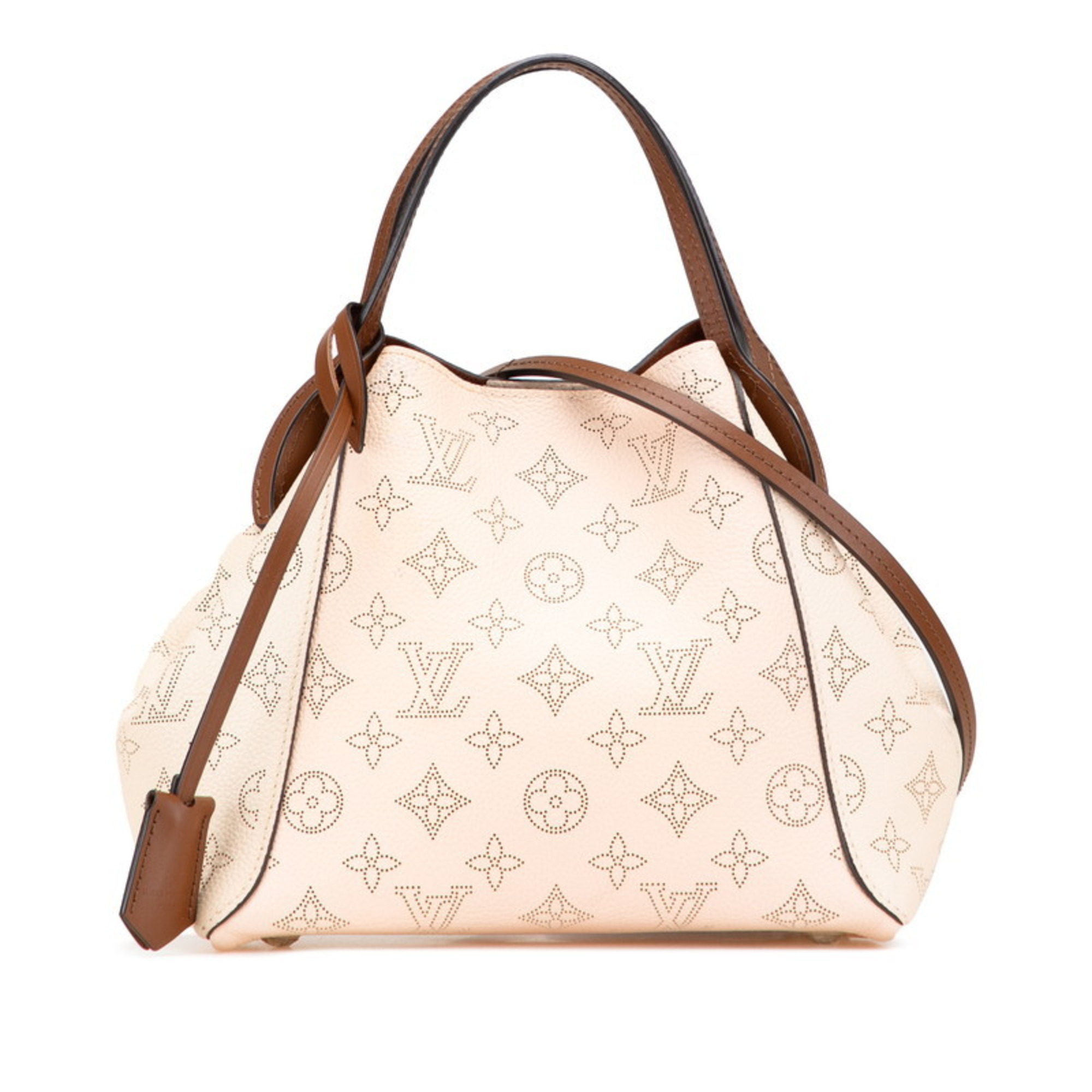 Louis Vuitton Monogram Mahina PM Handbag/Shoulder Bag, 2-Way, M51950, Creme Beige Leather, Women’s, LOUIS VUITTON