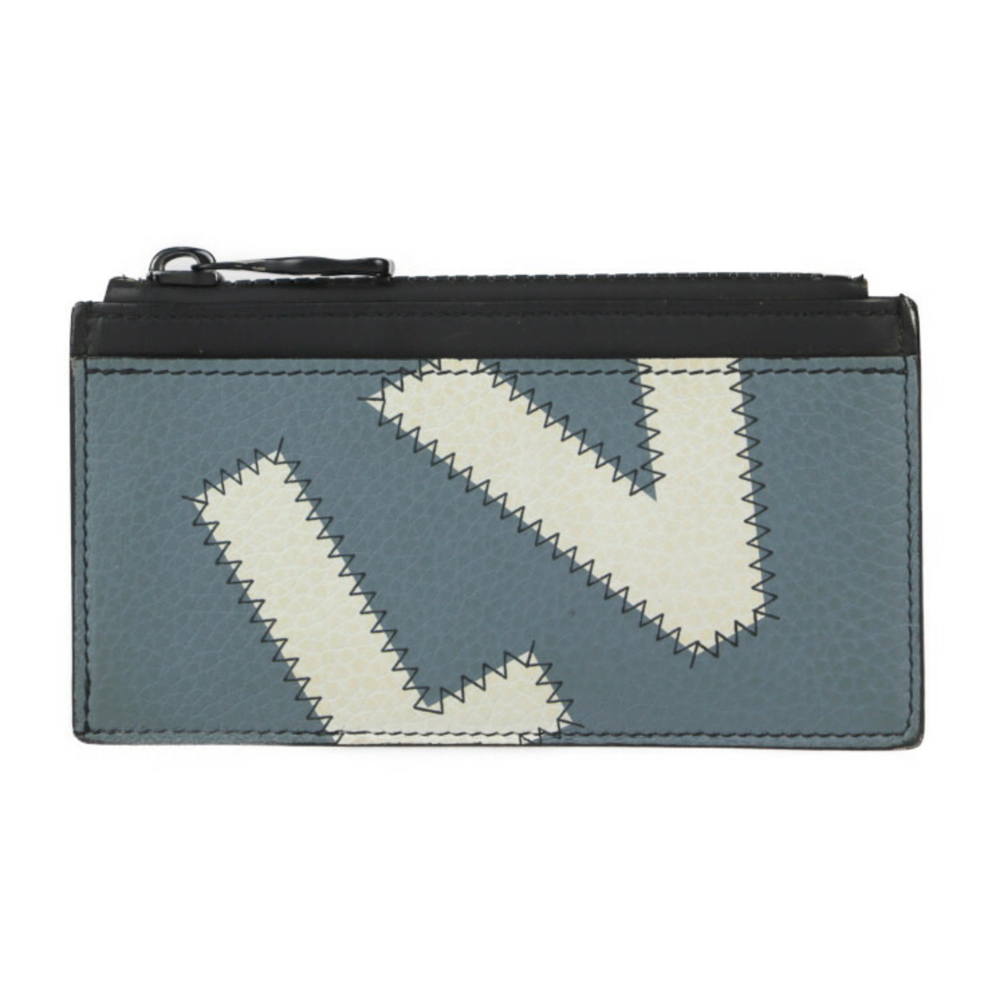 LOUIS VUITTON Louis Vuitton Coin Card Holder Wallet/Coin Case M81314 Leather White x Blue Yellow Black LV Monogram Business Holder/Card Purse Fragment R2428103007101