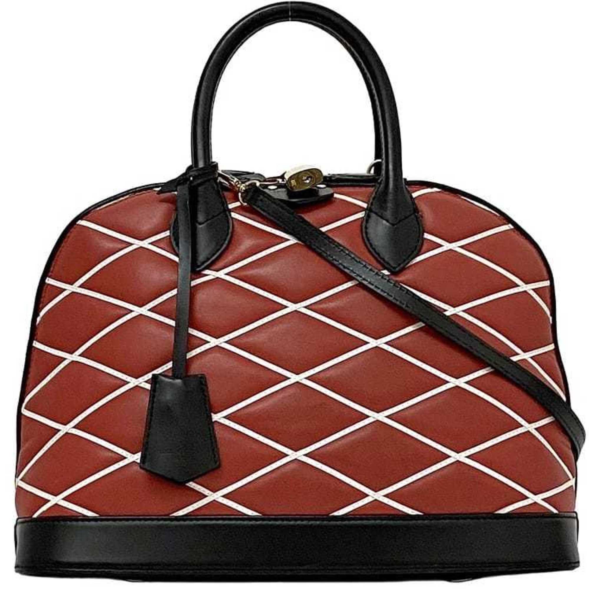 Louis Vuitton Handbag Alma PM f-22474 Red Black Maltage 2WY Shoulder Bag Leather FO4104 LOUIS VUITTON Freestanding Quilting Women’s Men’s Stitching