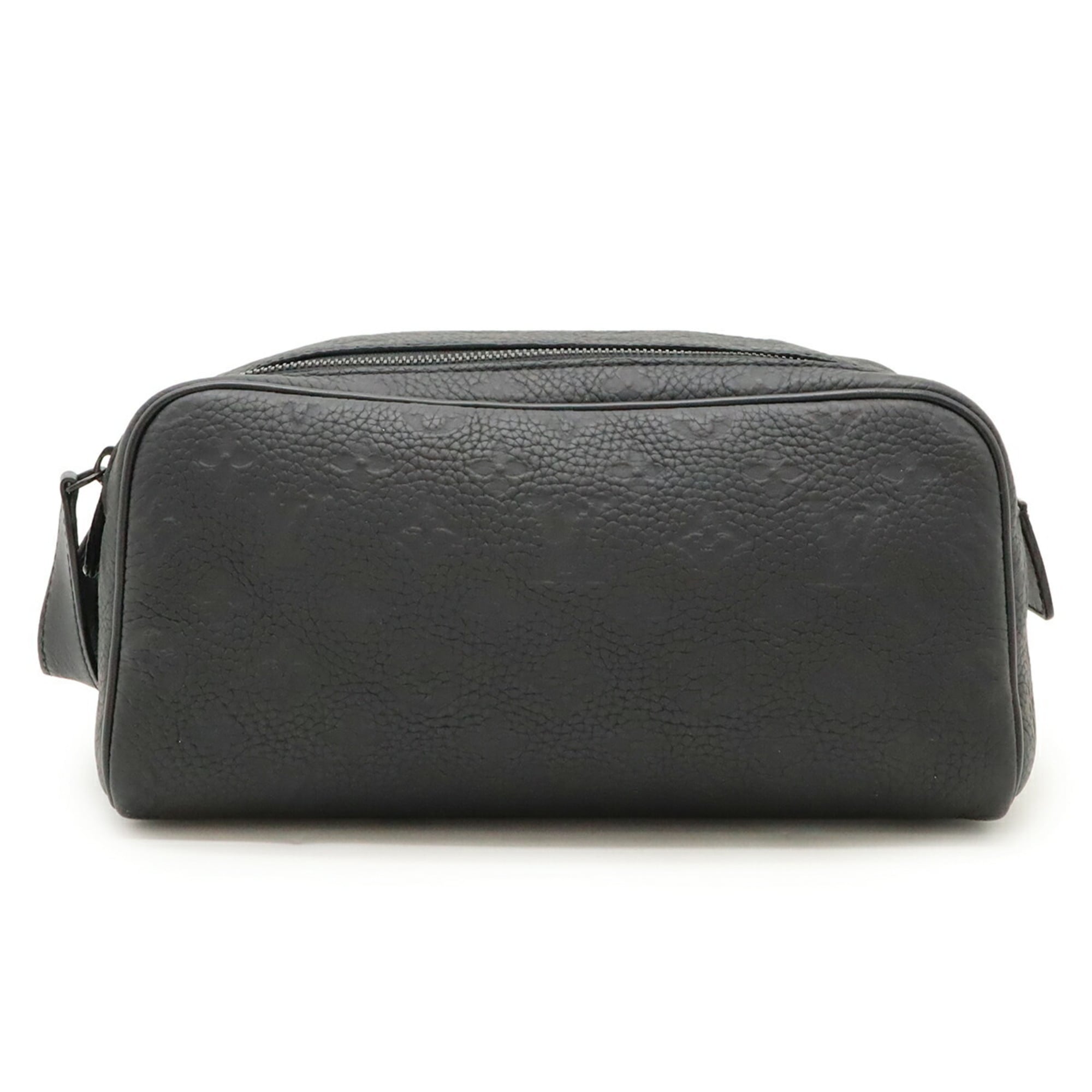 LOUIS VUITTON Monogram Taurillon Dopp Kit Second Bag, Clutch Handbag, Pouch, Noir, Black, M59478