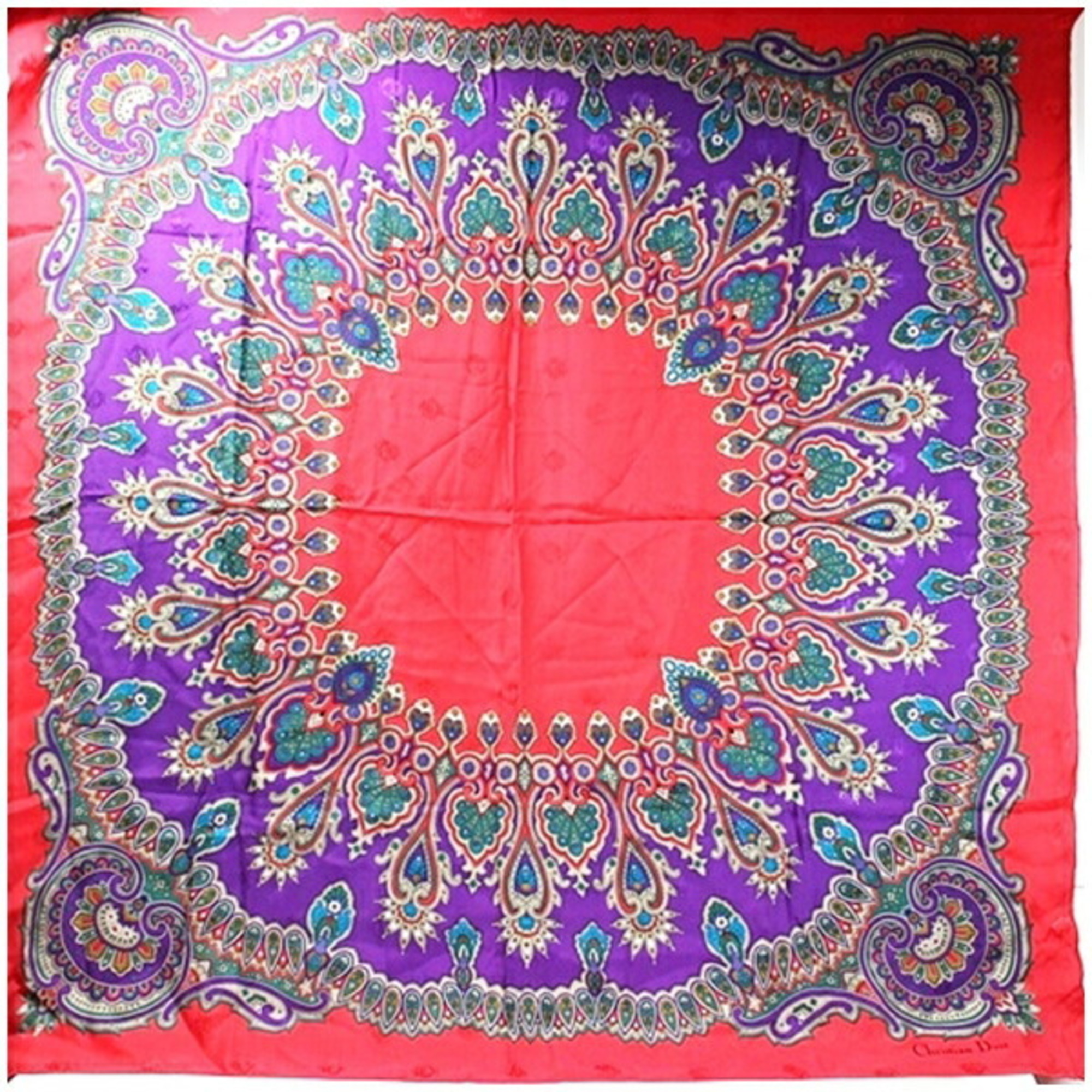 Christian Dior scarf muffler large size red x purple women’s