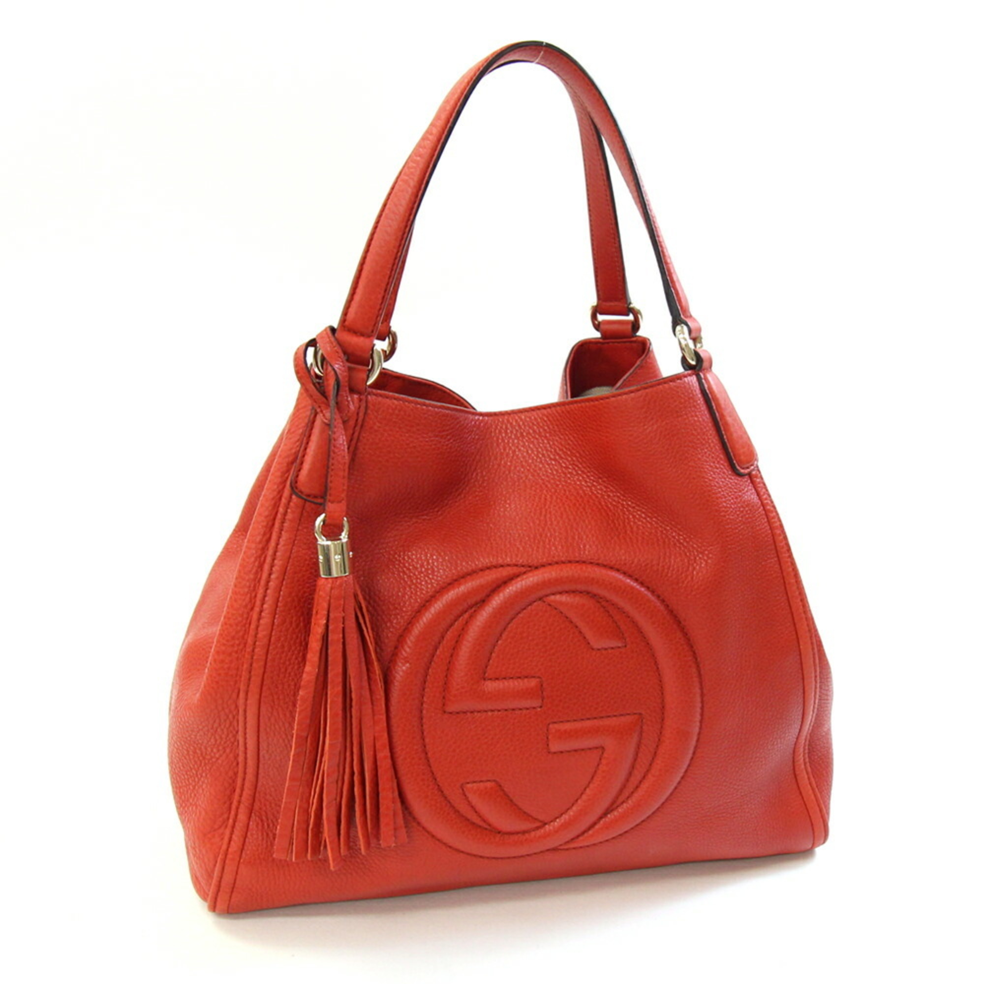 Gucci Soho Tote Bag 282309 Vermilion Red Leather Shoulder Tassel Women’s GUCCI