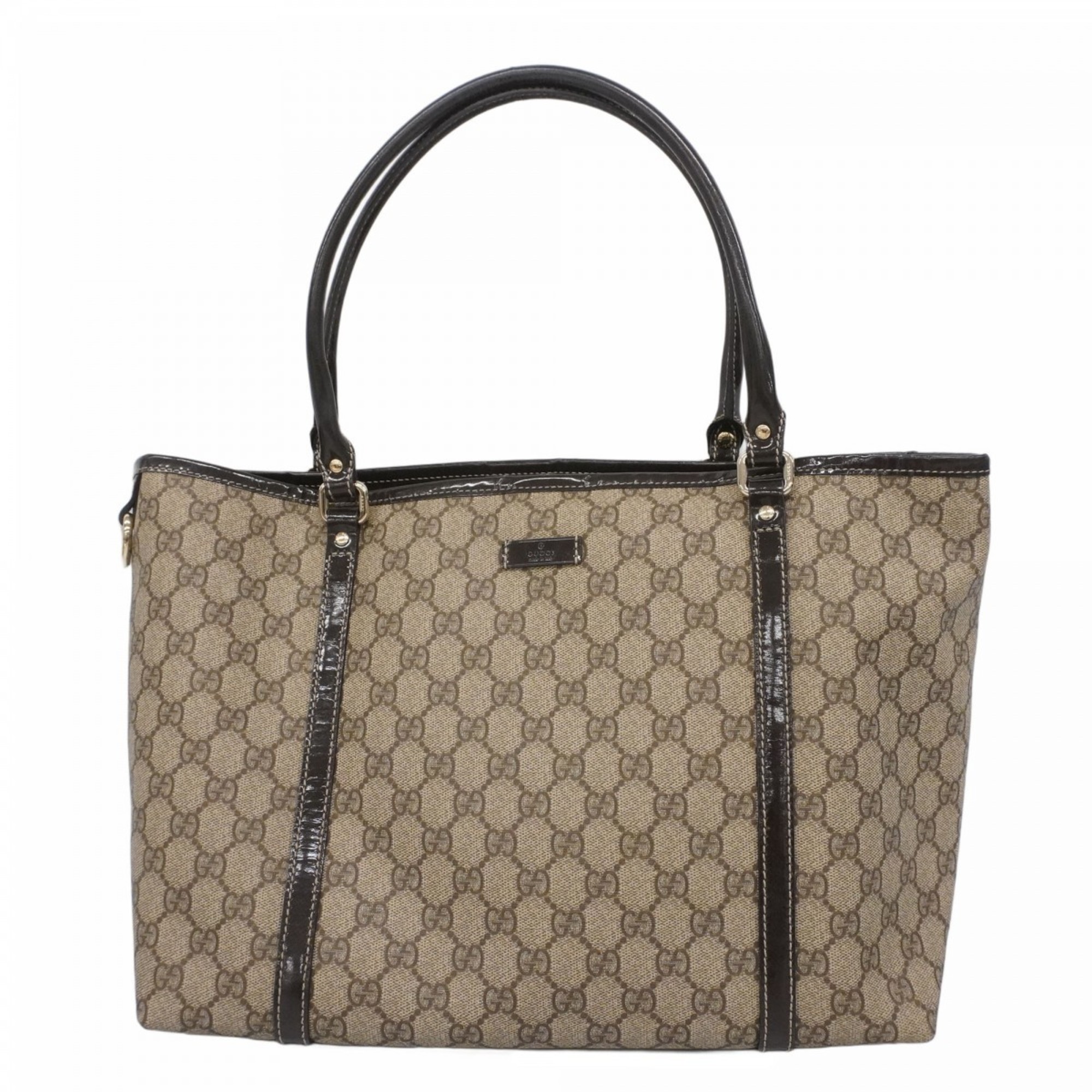 Gucci GG Supreme Tote Bag 197953 Brown Champagne Women’s