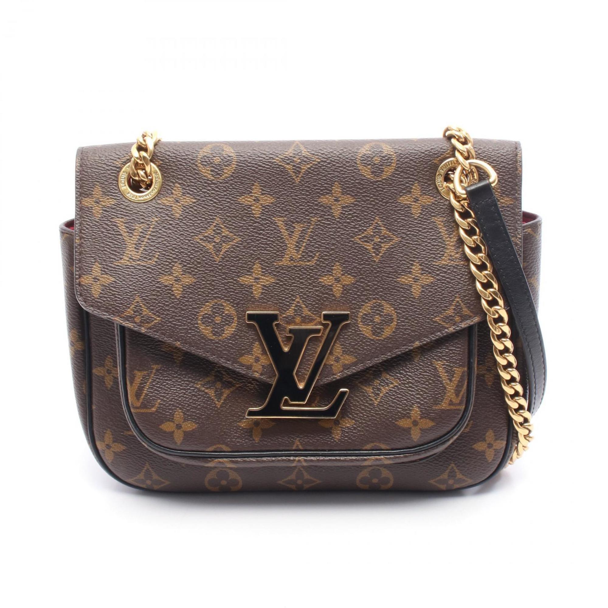 Louis Vuitton Passy Monogram Shoulder Bag, PVC-Coated Canvas and Leather, Monogram, Women’s, Brown/Black, M45592