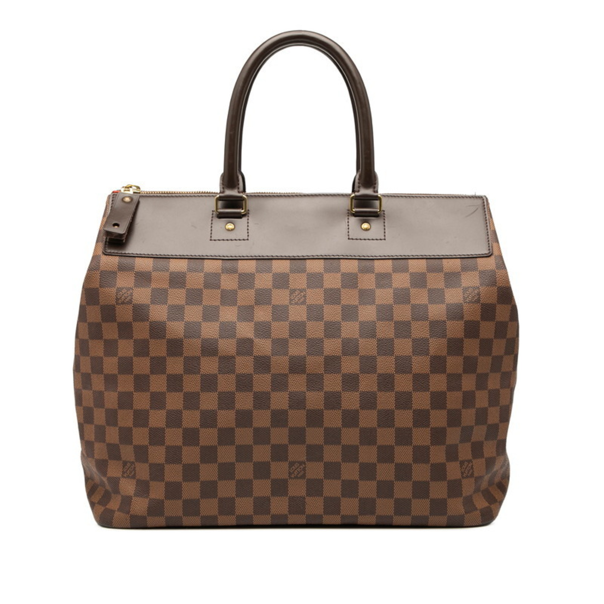 Louis Vuitton Damier Greenwich PM Handbag/Boston Bag N41165 Brown Leather Women’s LOUIS VUITTON