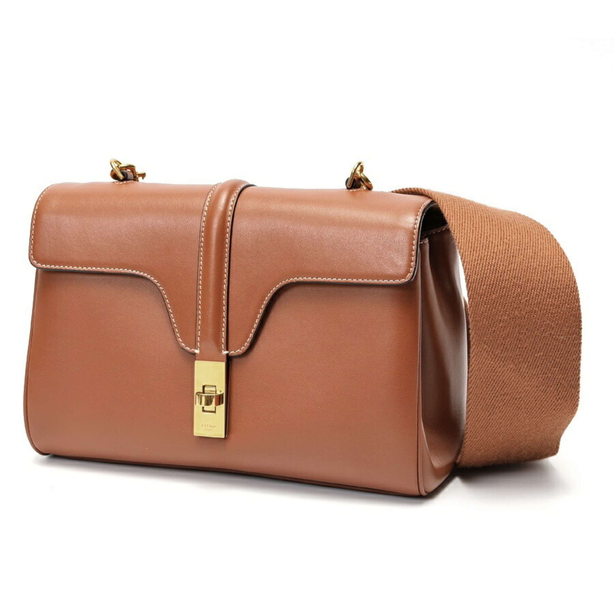 Celine Teen Soft 16 (Ceze) Shoulder Bag 196853CR4.04LU Calfskin Tan S-158969