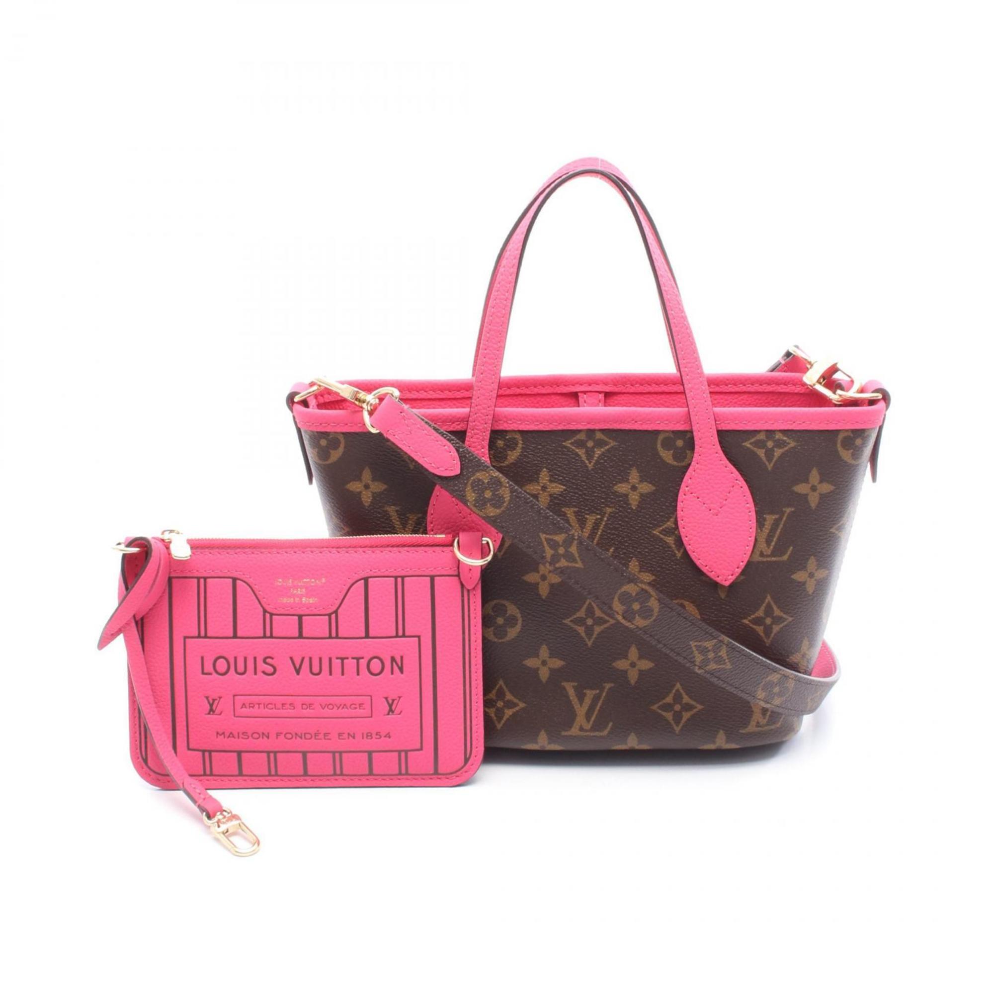 Louis Vuitton Neverfull Inside Out BB Tote Bag, Coated Canvas and Leather, Monogram, Women’s, Brown Pink, M12106