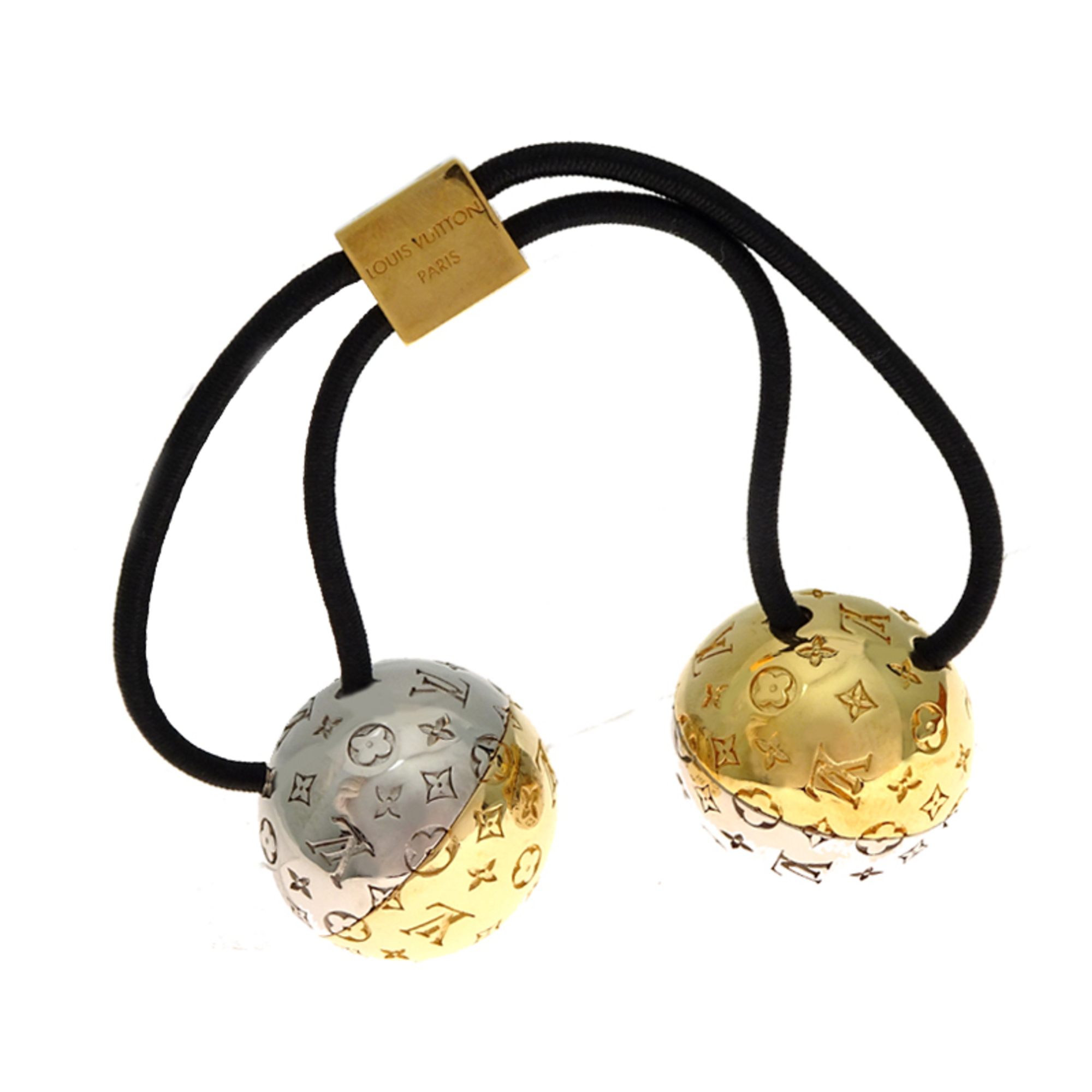 Louis Vuitton Nanogram Planet Scrunchie, Women’s, M80266, Metal, Black